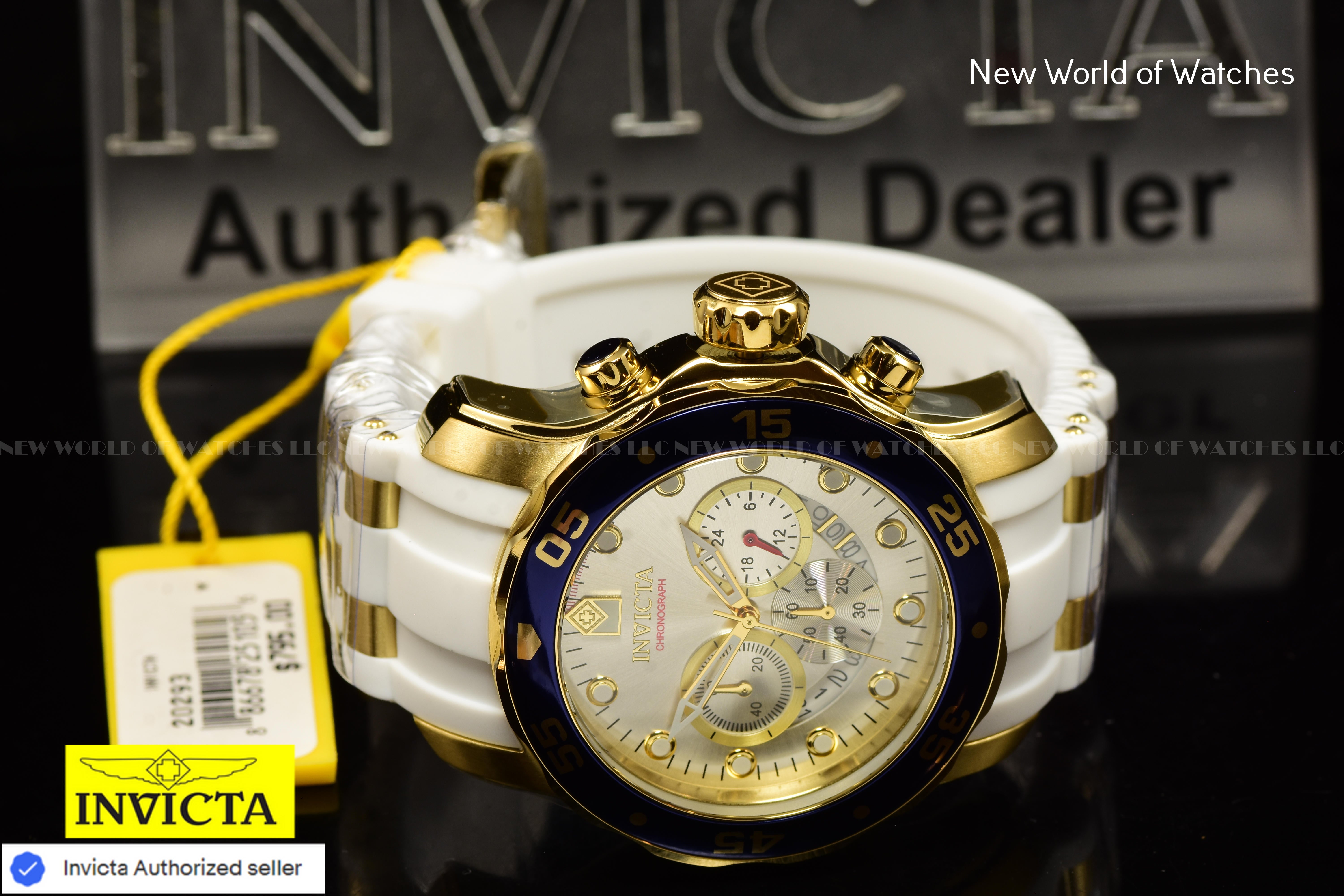 Invicta Men's Pro Diver SCUBA Chronograph Silver Dial 48mm Silicone Band Watch
