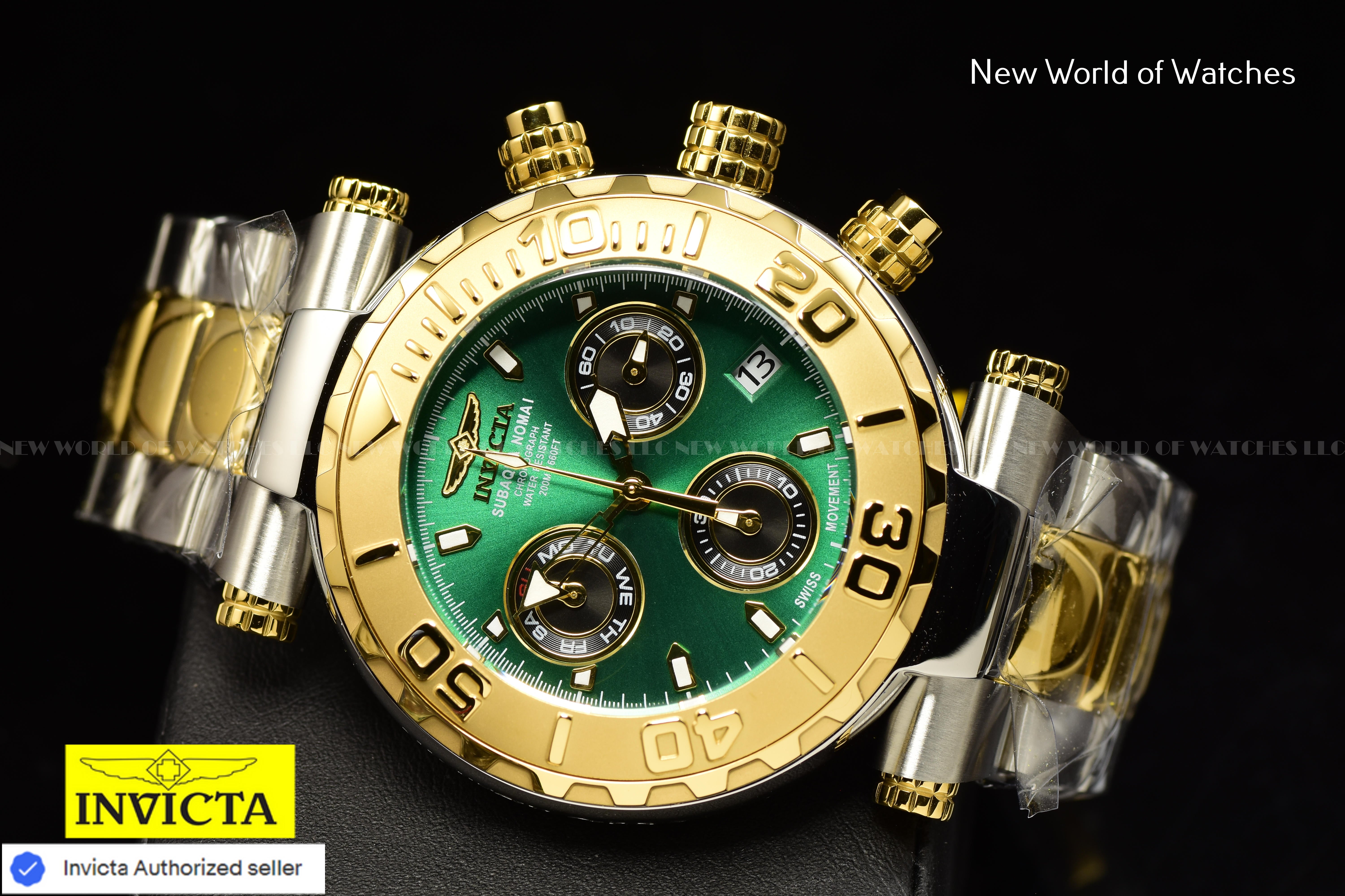 RARE Invicta Men's SUBAQUA NOMA I GREEN 47mm Chronograph LIMITED ED SWISS Watch