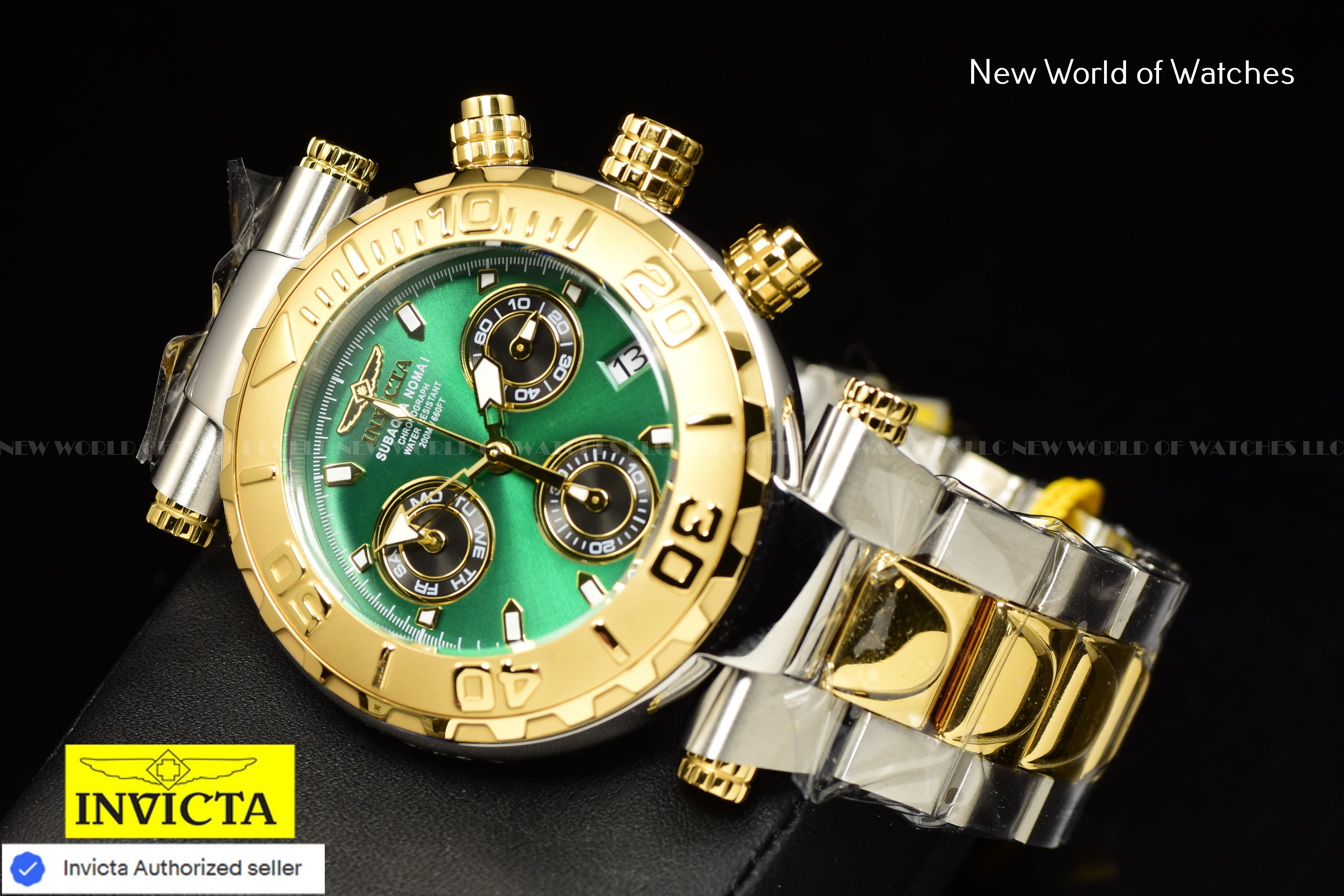 RARE Invicta Men's SUBAQUA NOMA I GREEN 47mm Chronograph LIMITED ED SWISS Watch