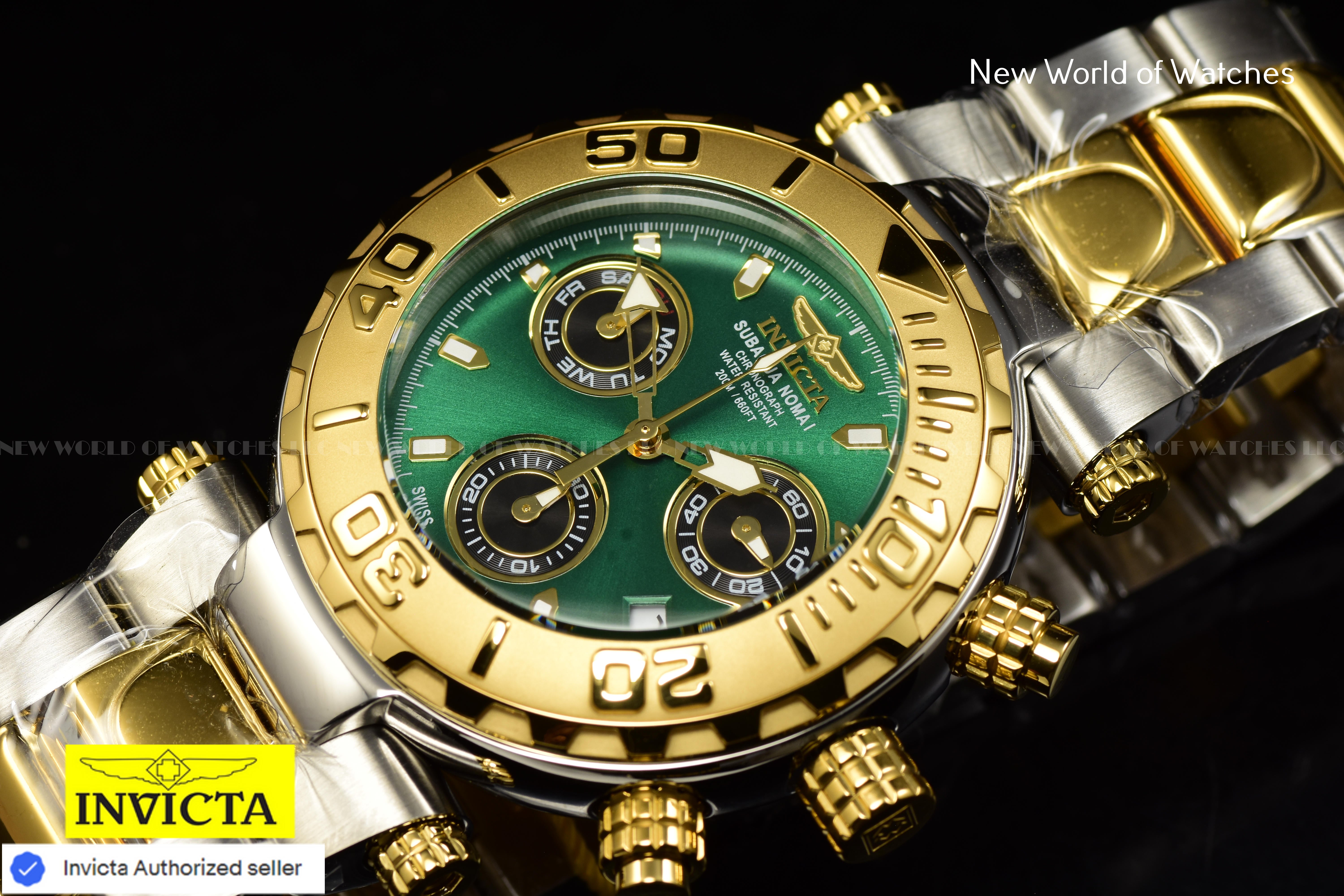 RARE Invicta Men's SUBAQUA NOMA I GREEN 47mm Chronograph LIMITED ED SWISS Watch
