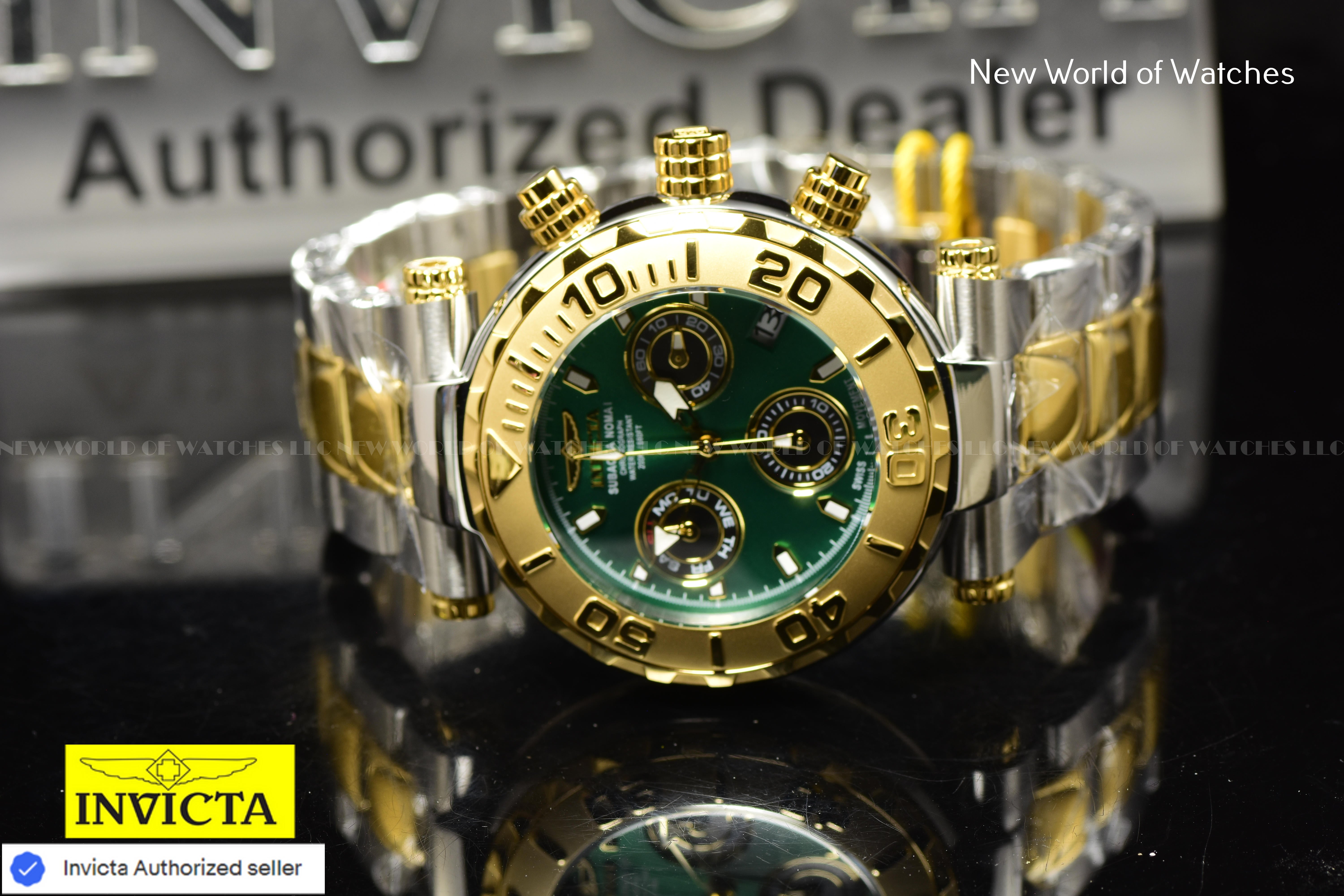 RARE Invicta Men's SUBAQUA NOMA I GREEN 47mm Chronograph LIMITED ED SWISS Watch
