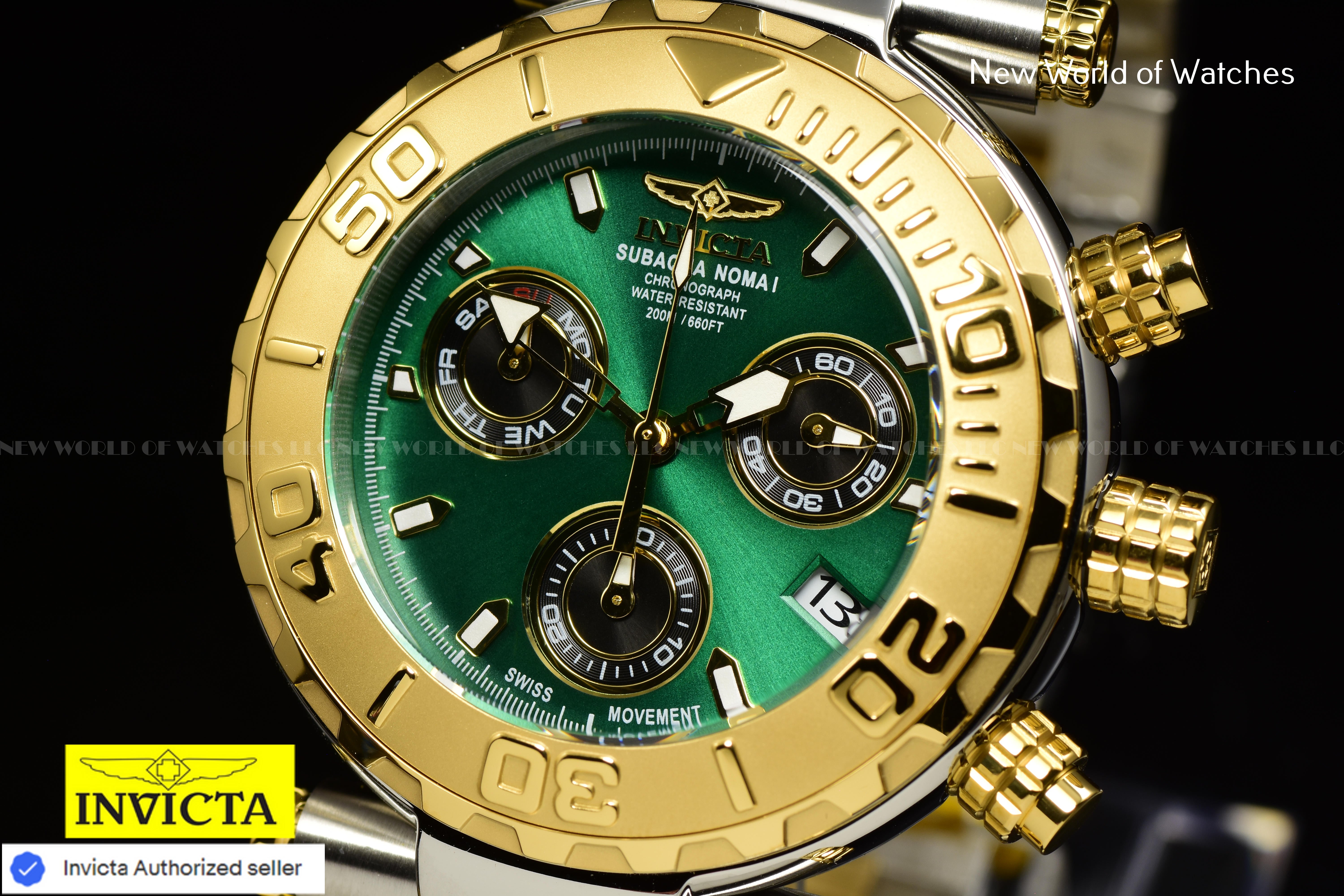 RARE Invicta Men's SUBAQUA NOMA I GREEN 47mm Chronograph LIMITED ED SWISS Watch