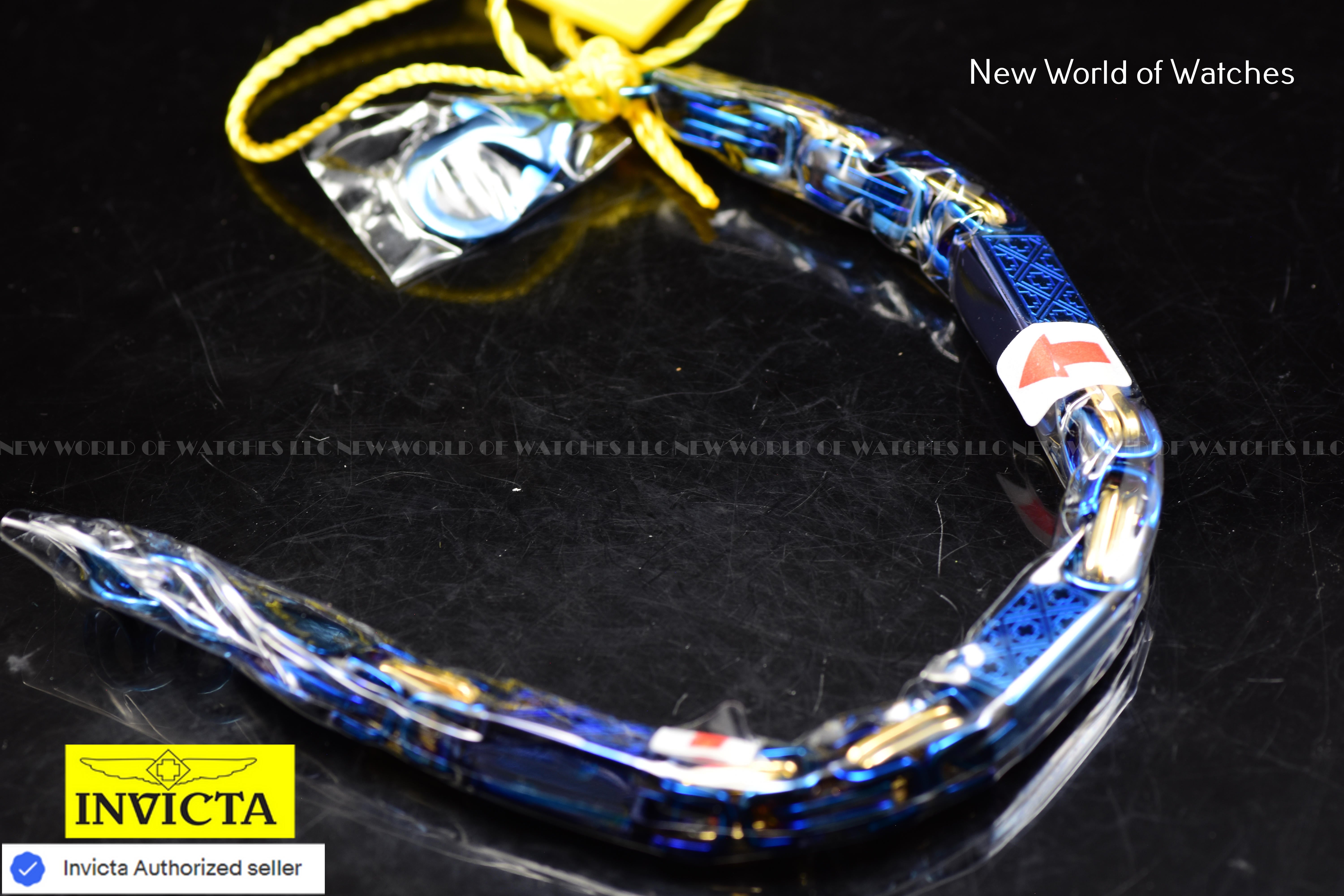 Invicta Men's Bracelet Elements Two Tone Dark Blue and Yellow Gold 39608