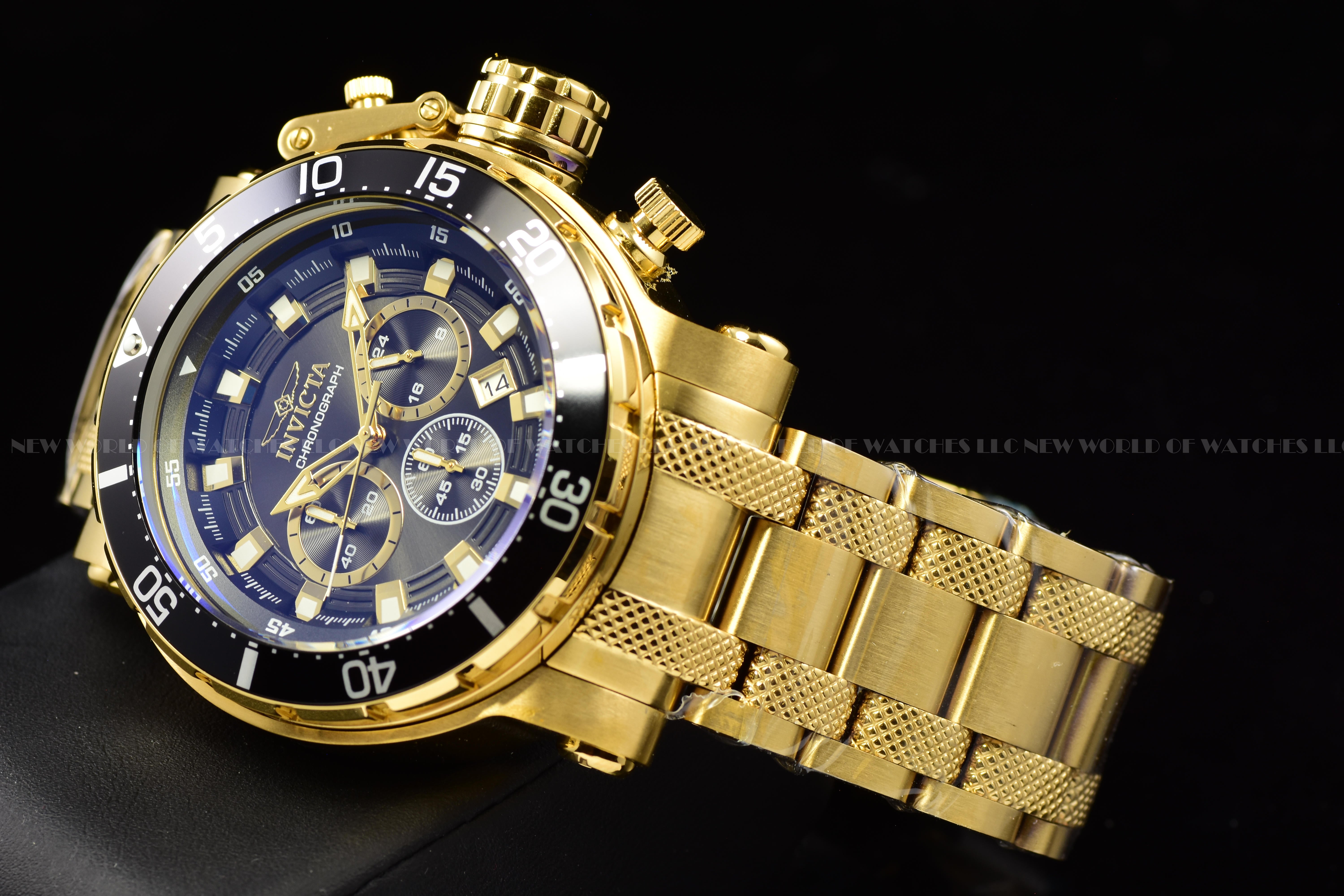 Invicta Men Coalition Forces 52mm Gold Black Quartz Japan Stainless Steel Watch