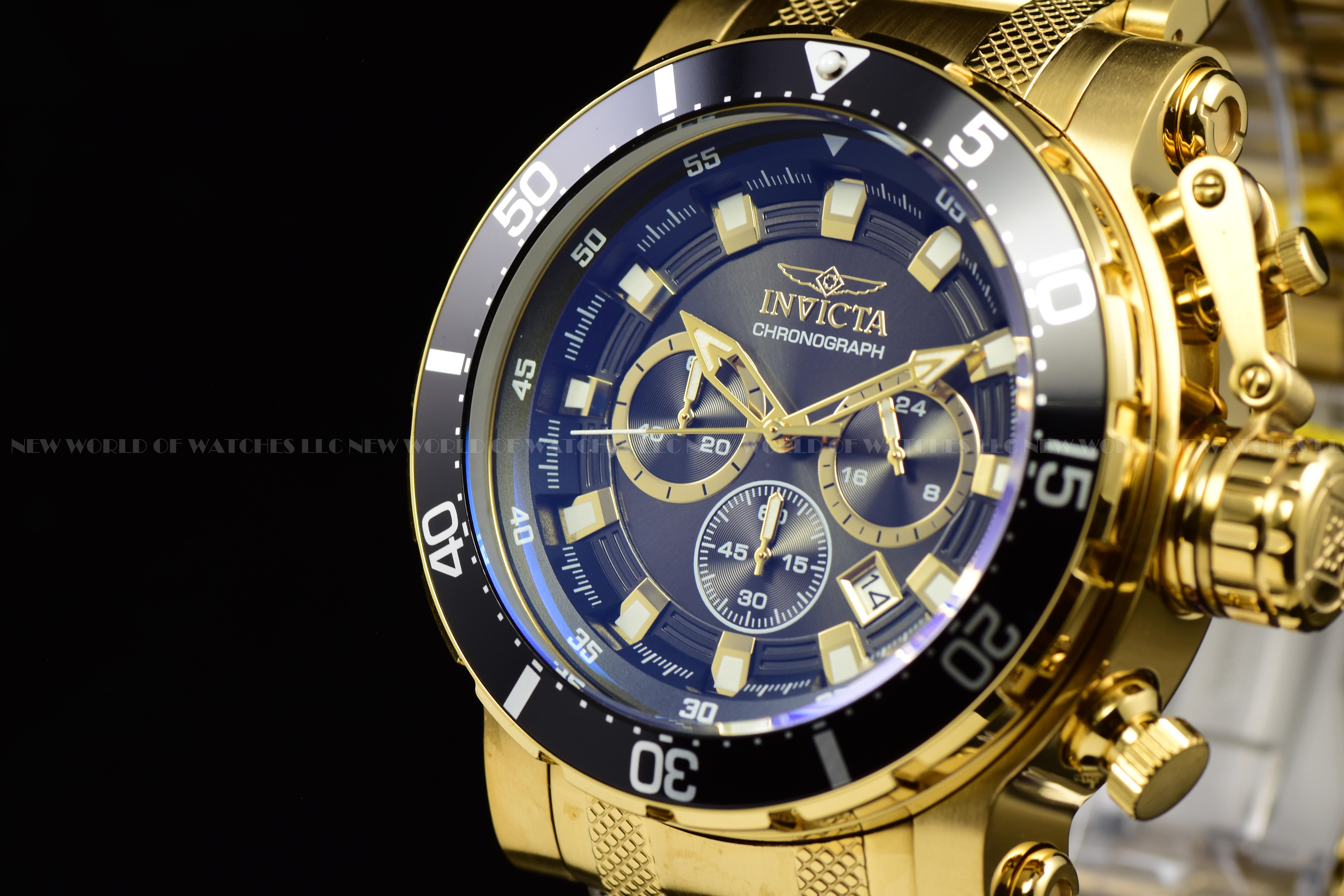 Invicta Men Coalition Forces 52mm Gold Black Quartz Japan Stainless Steel Watch
