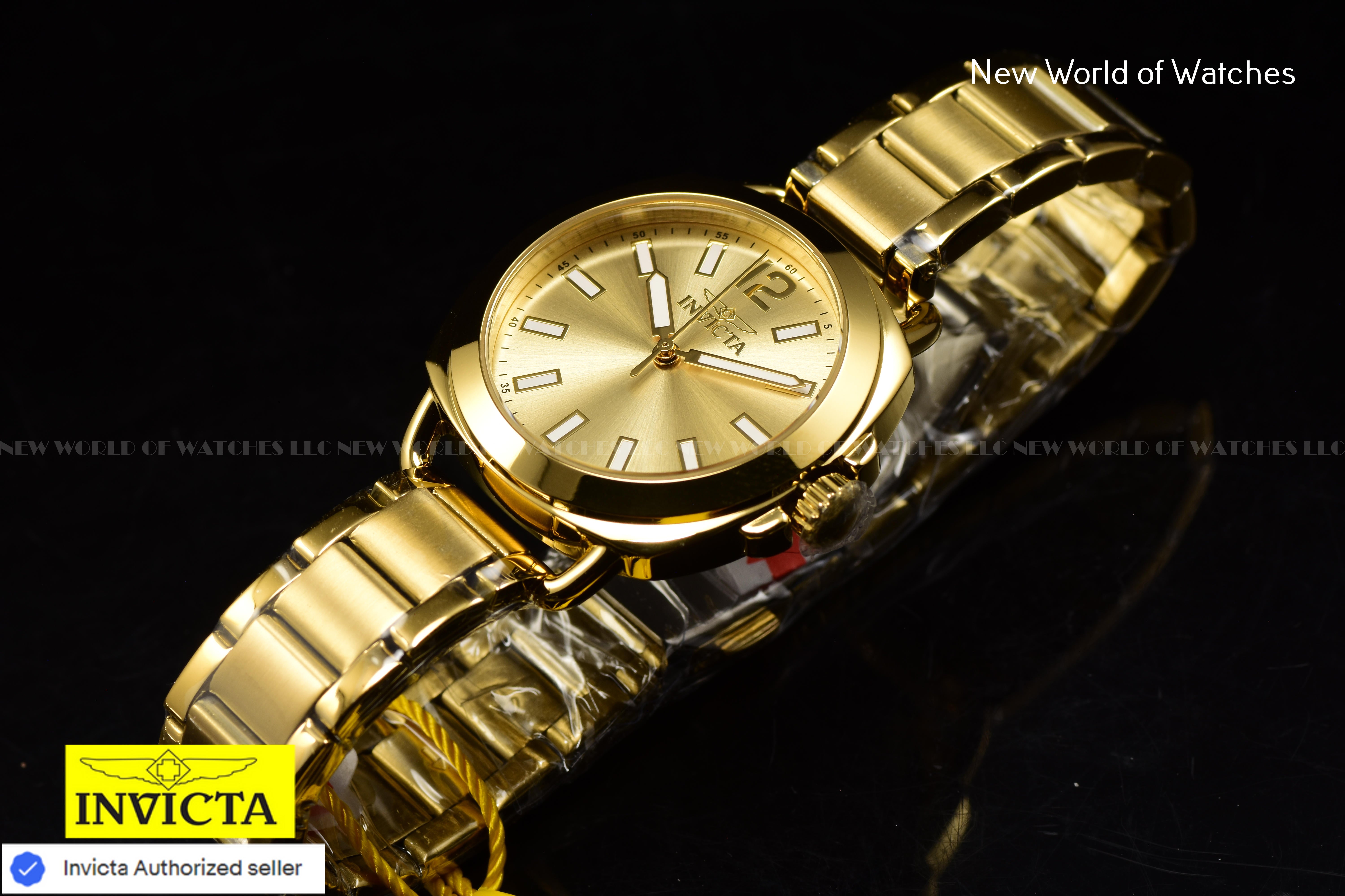 Invicta Ladies WILDFLOWER 32mm Stainless Steel Japanese Quartz Watch, Gold 46346