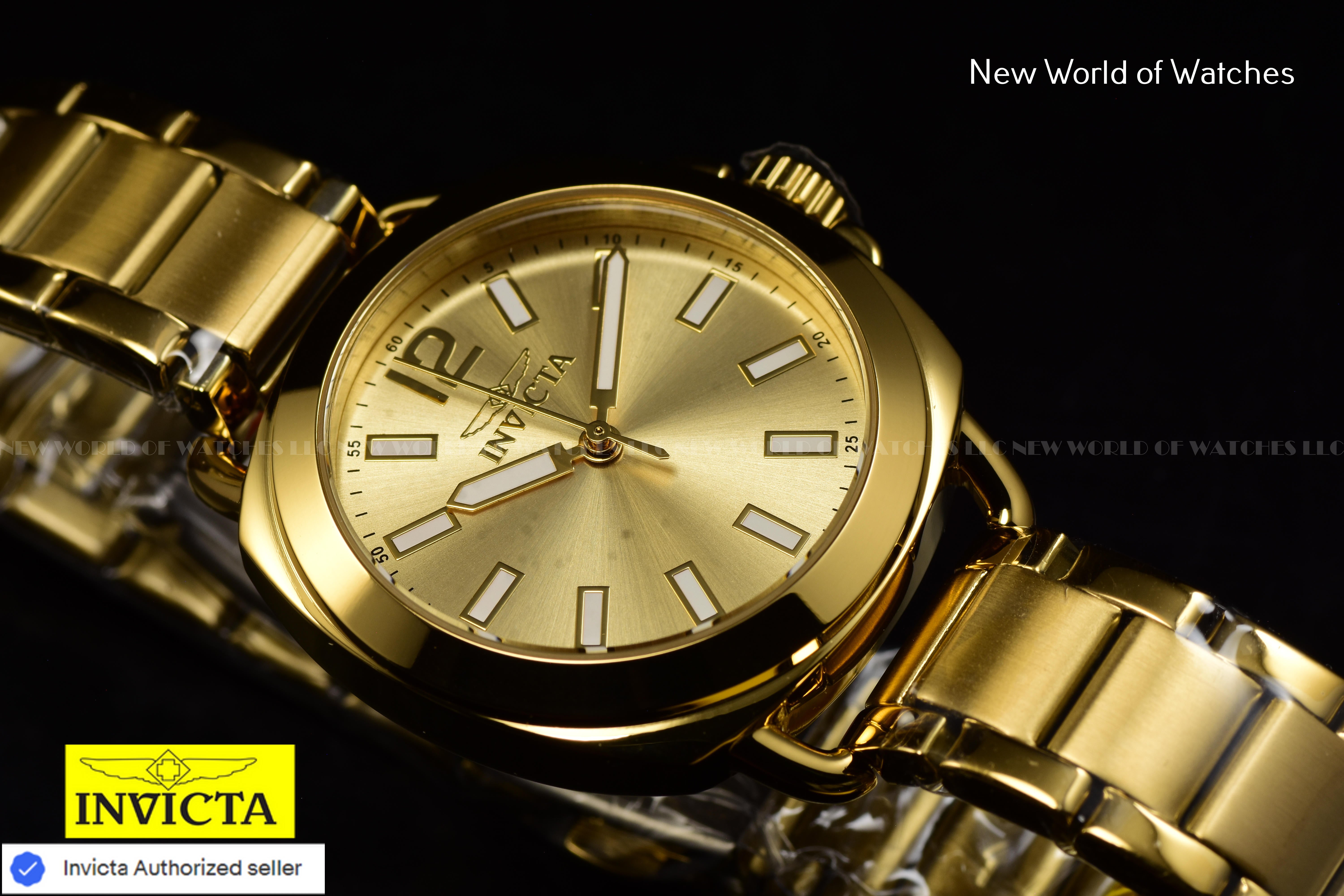 Invicta Ladies WILDFLOWER 32mm Stainless Steel Japanese Quartz Watch, Gold 46346