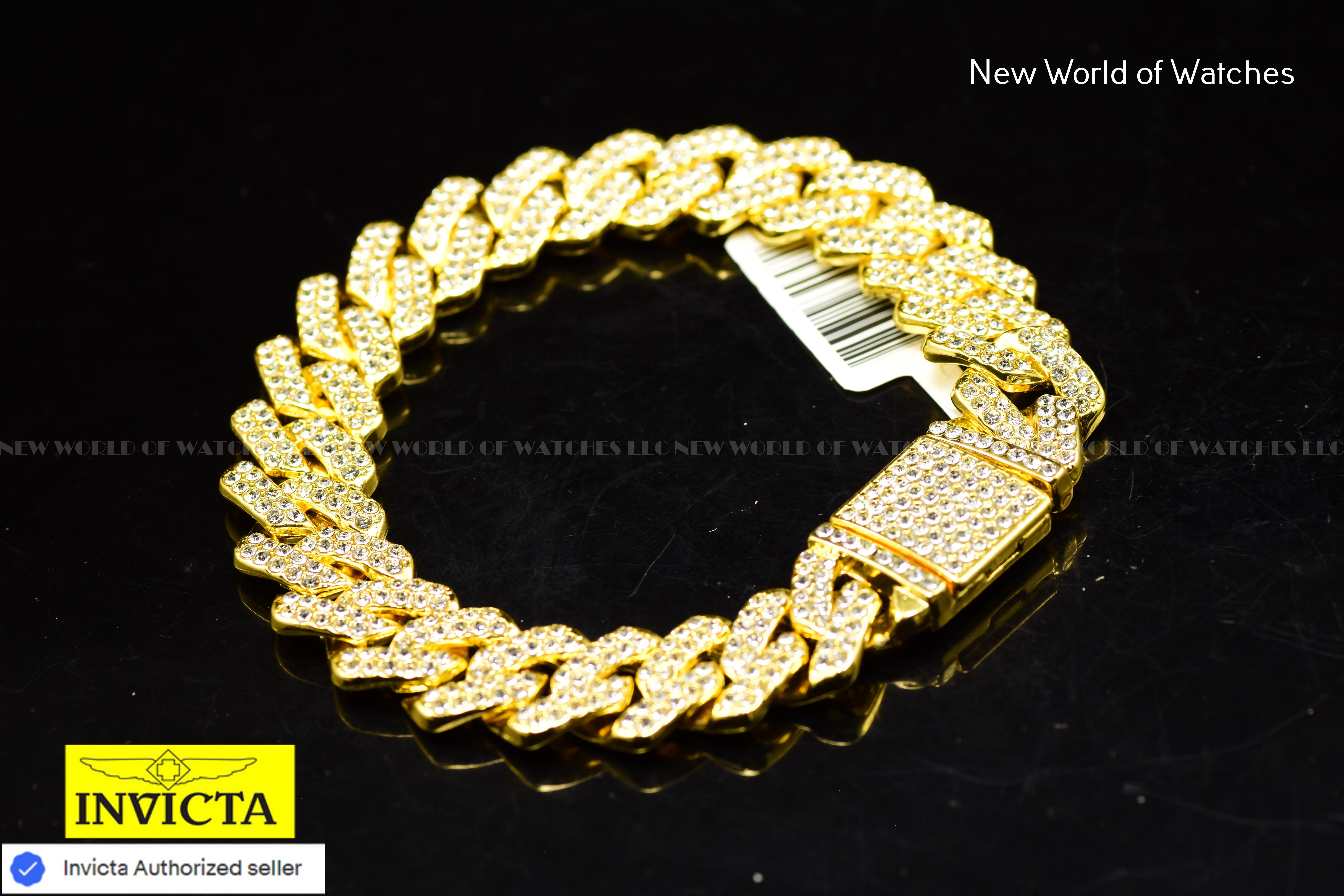 Invicta Men's Element 18K Gold Plating Ultra Iced Out 600 RHINESTONE Bracelet