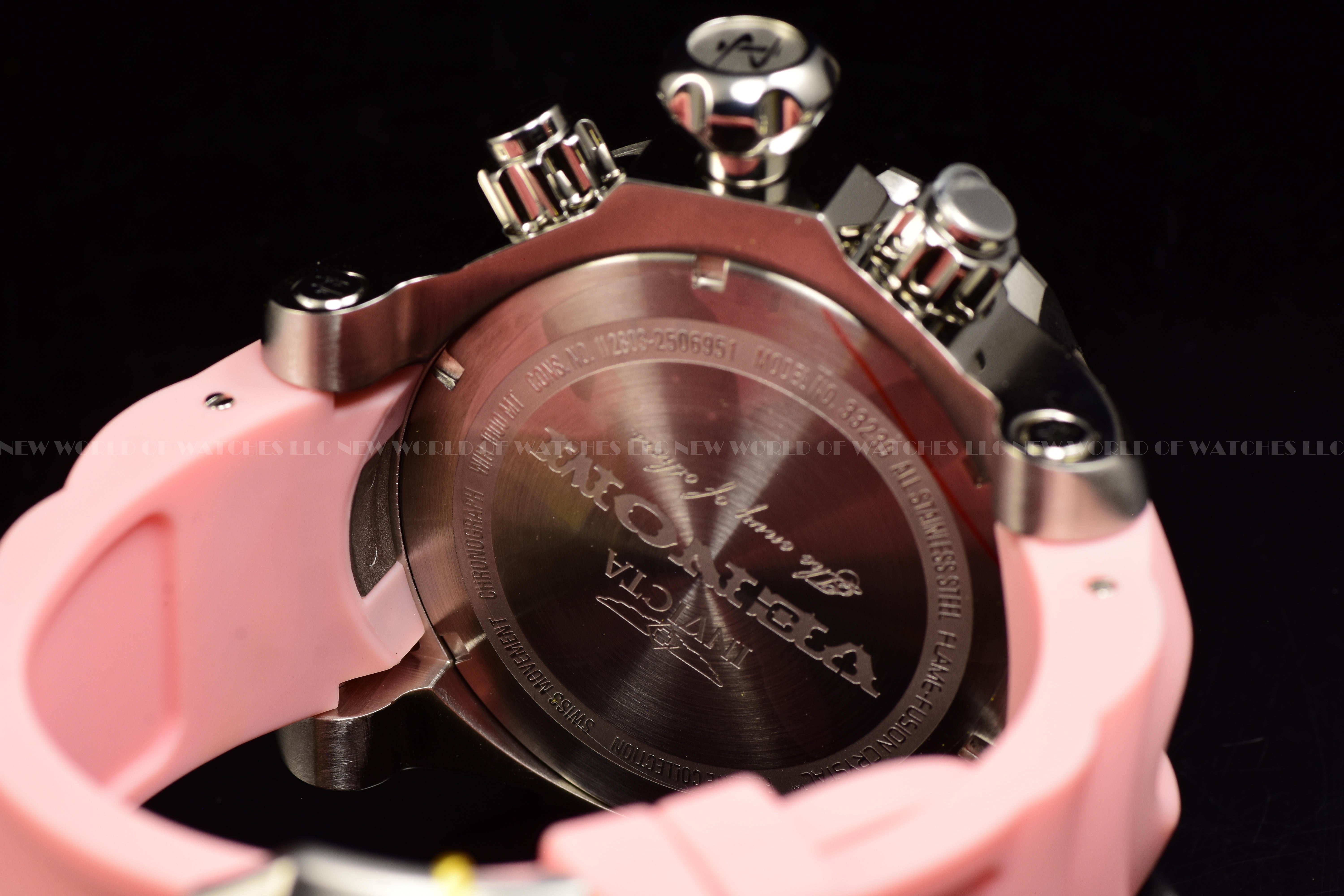 Invicta Men's 53.7mm Reserve VENOM Elegant SWISS Chronograph Pink Silicone Watch