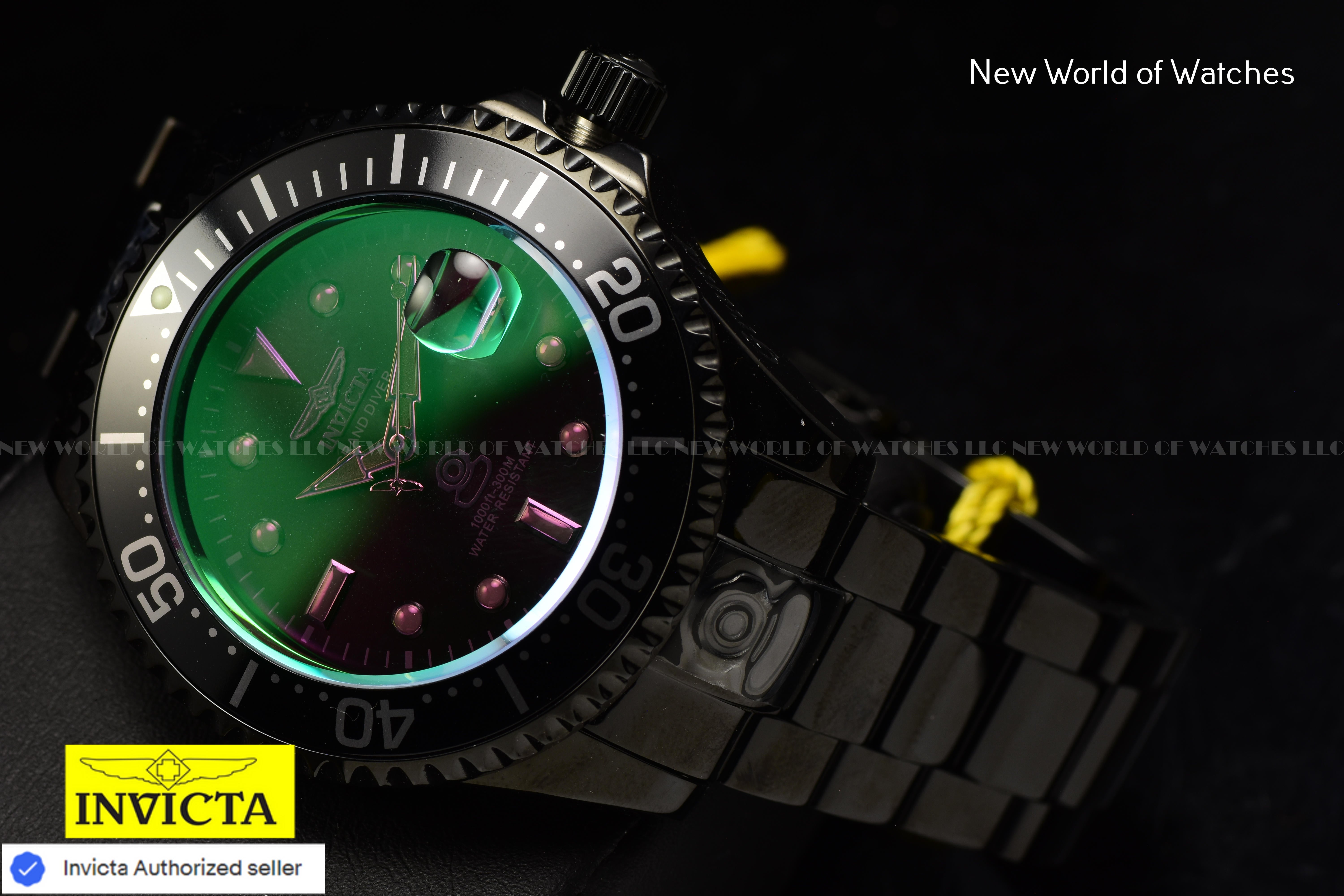 NEW Invicta Men GRAND DIVER 47mm NH35 AUTOMATIC GREEN TINTED DIal SS Watch