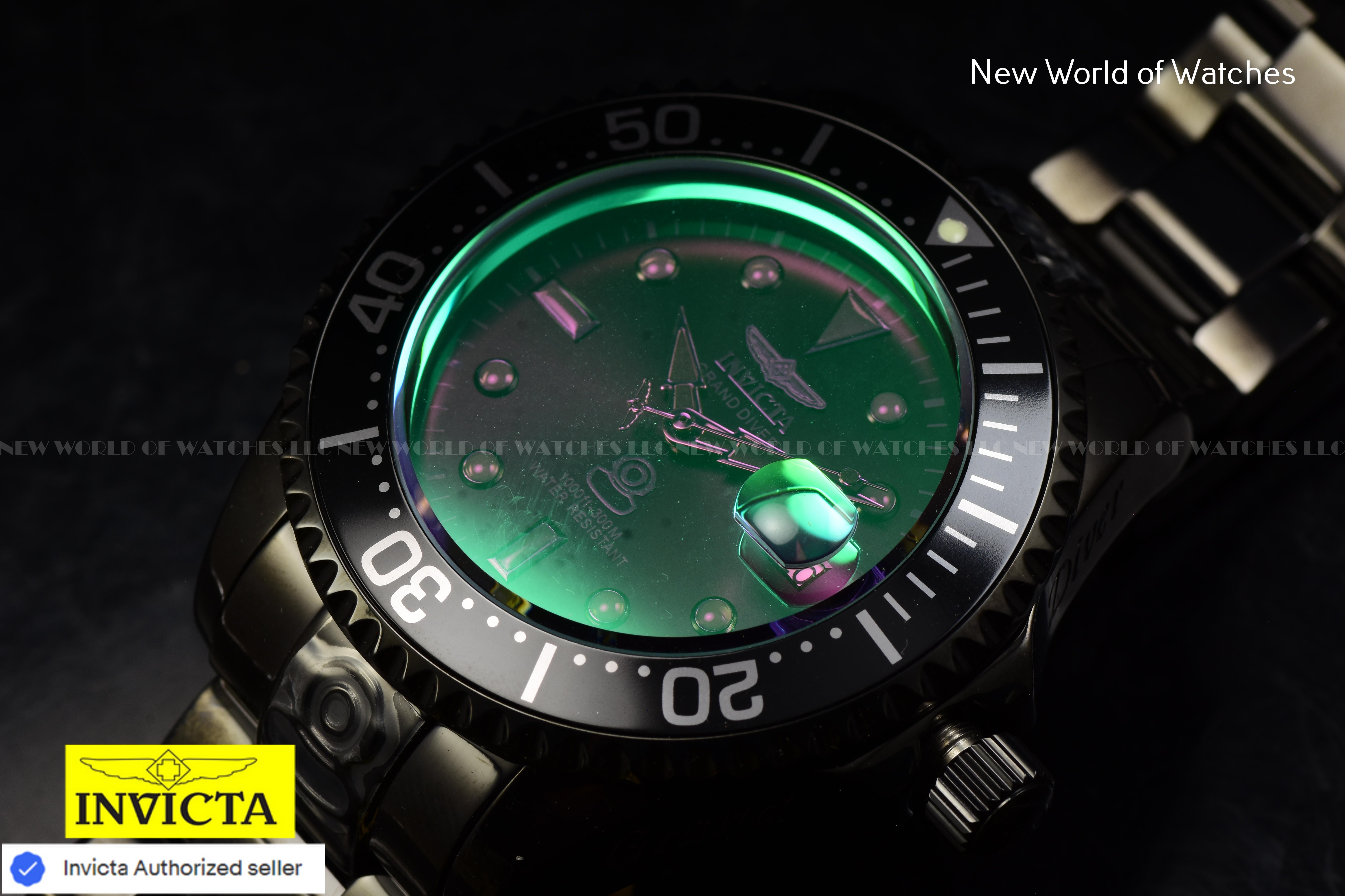 NEW Invicta Men GRAND DIVER 47mm NH35 AUTOMATIC GREEN TINTED DIal SS Watch