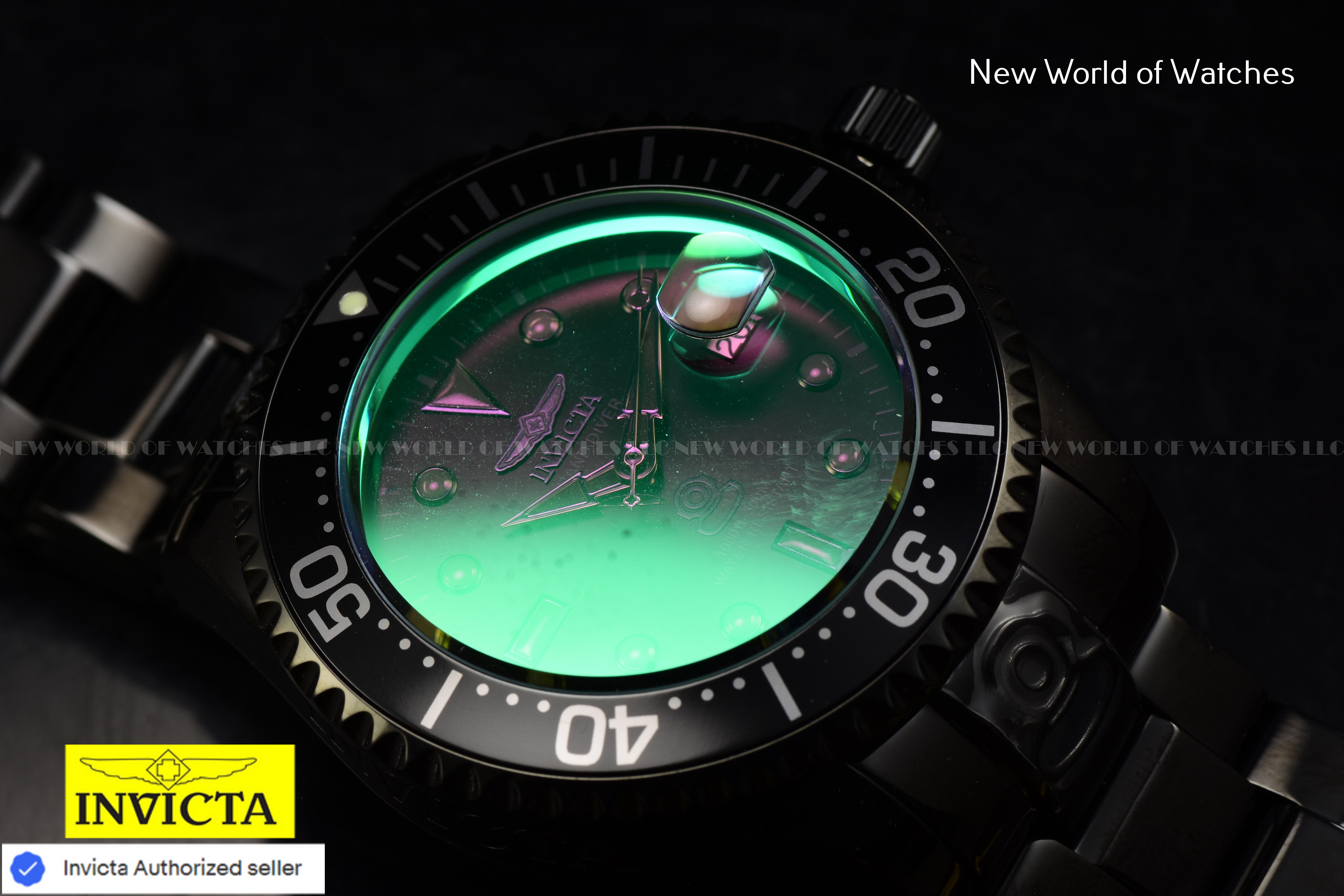 NEW Invicta Men GRAND DIVER 47mm NH35 AUTOMATIC GREEN TINTED DIal SS Watch