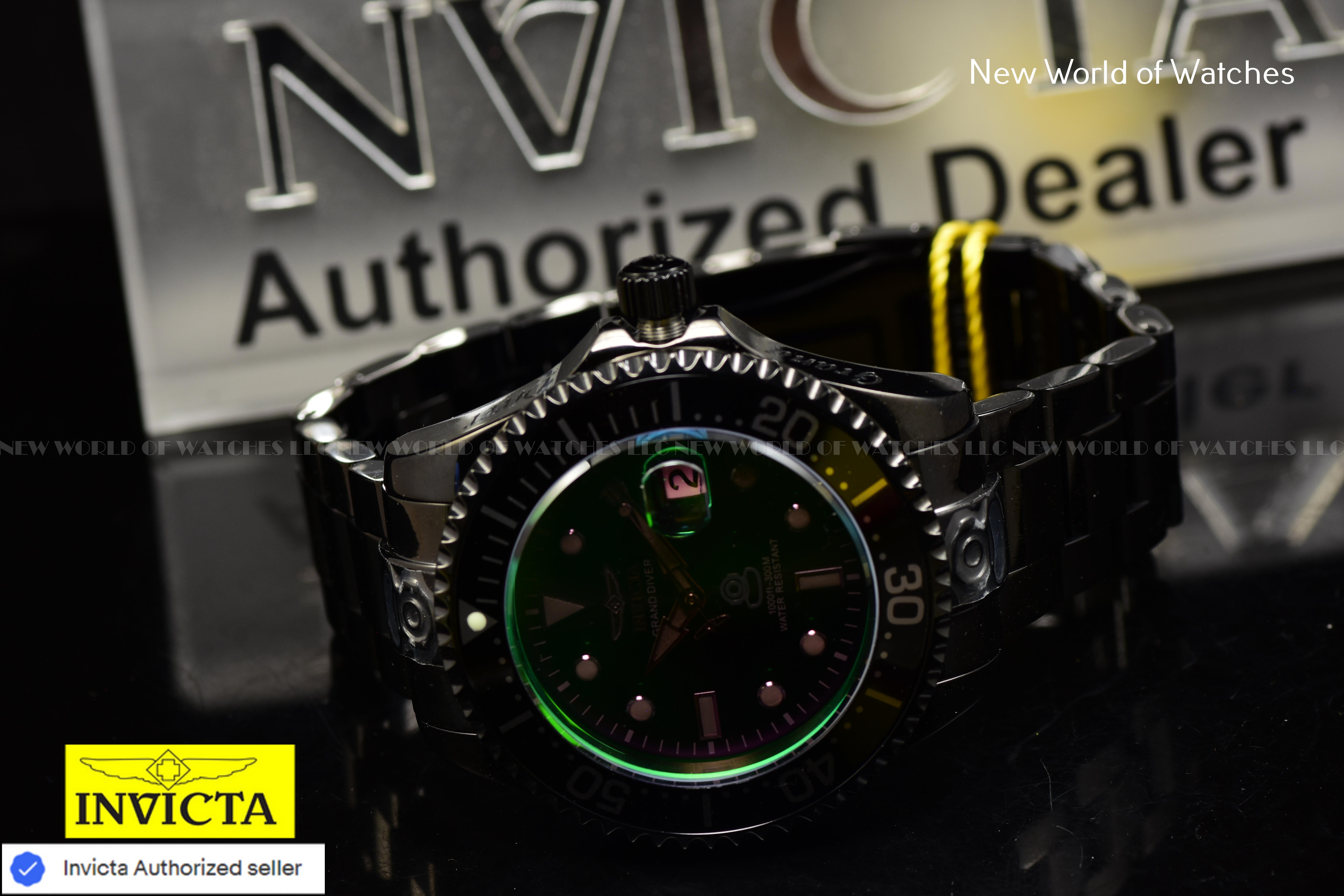 NEW Invicta Men GRAND DIVER 47mm NH35 AUTOMATIC GREEN TINTED DIal SS Watch