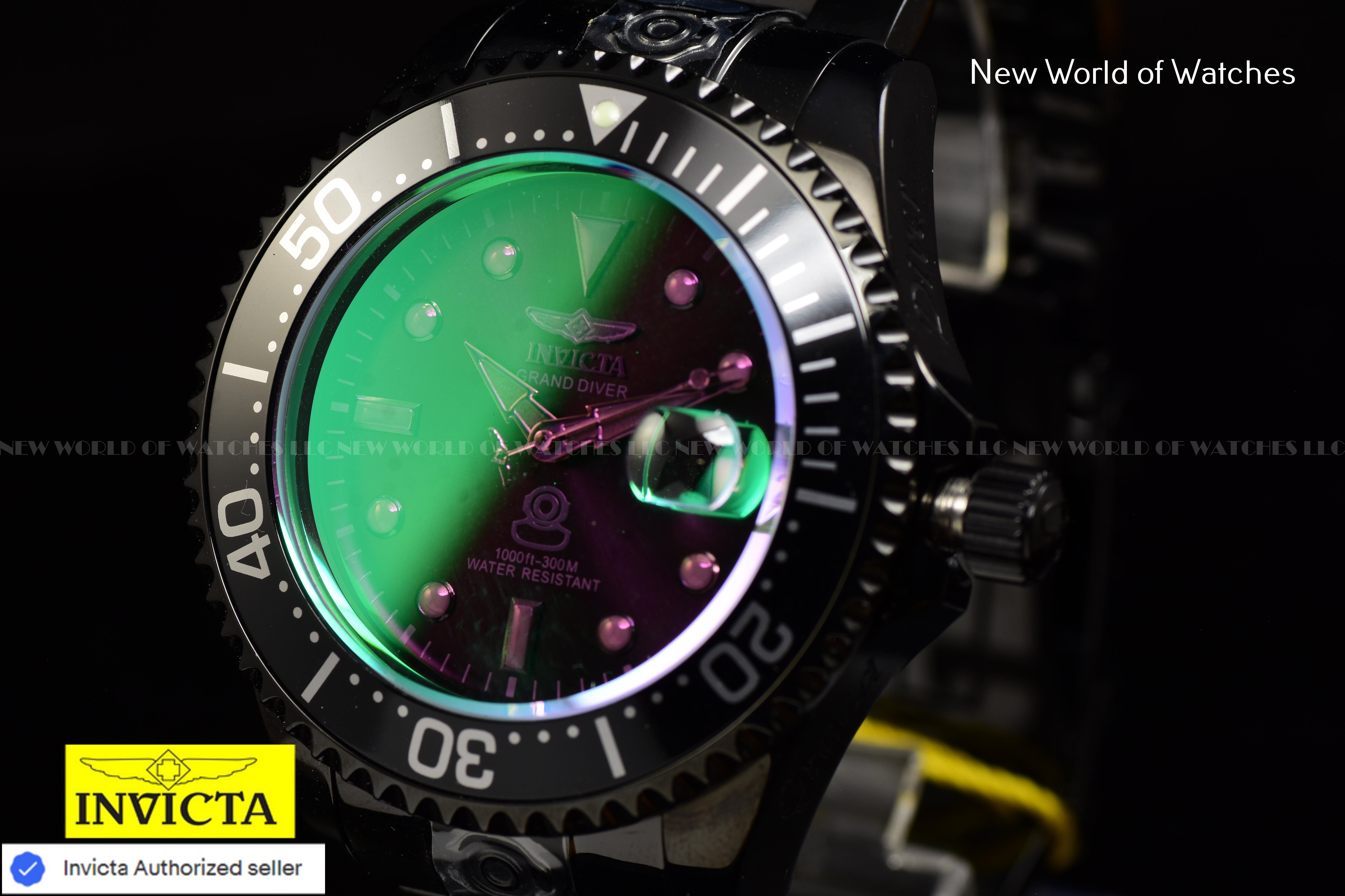 NEW Invicta Men GRAND DIVER 47mm NH35 AUTOMATIC GREEN TINTED DIal SS Watch