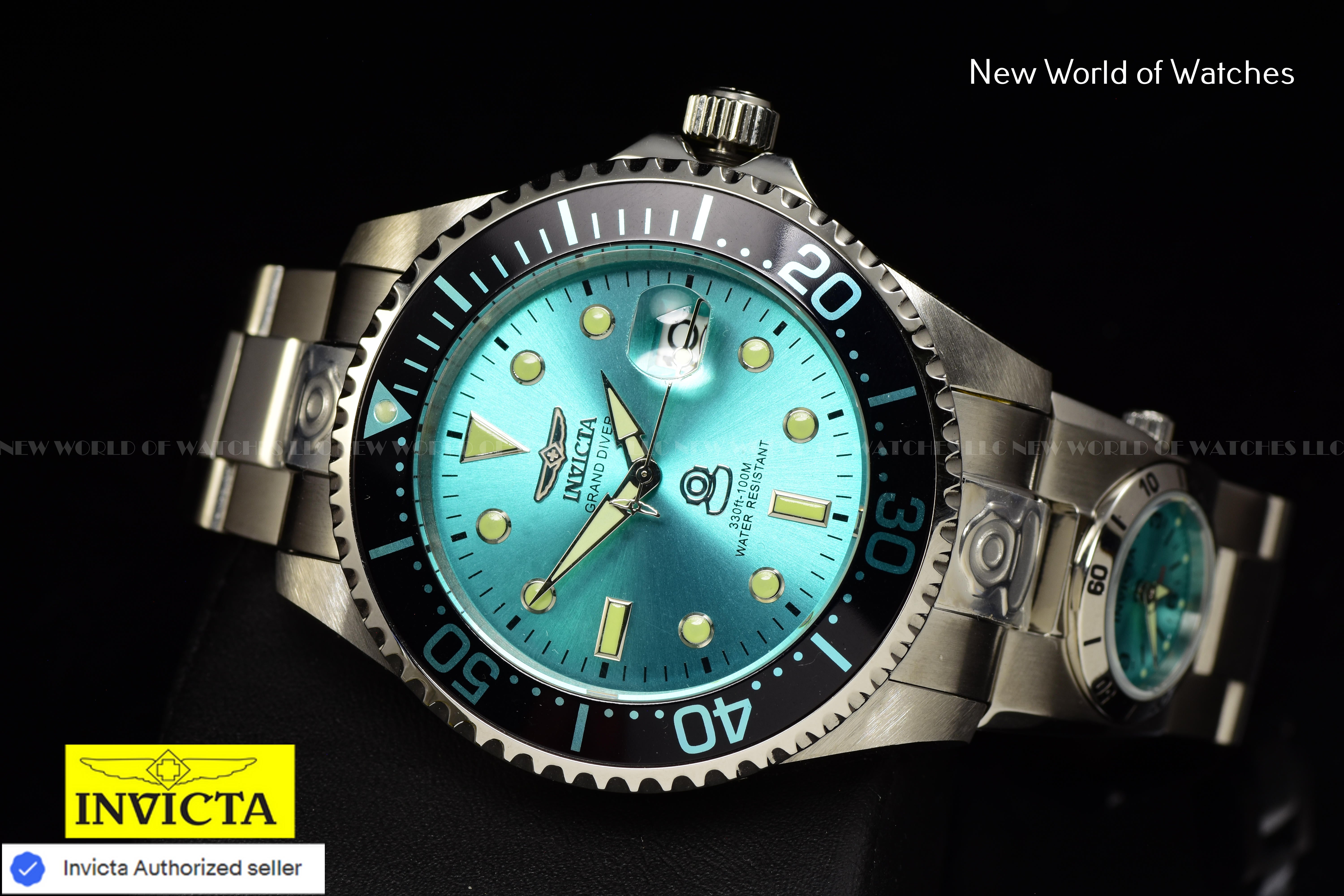 Invicta Men Pro Diver 47mm Blue Automatic Quartz Malaysia Japan Stainless Steel Watch