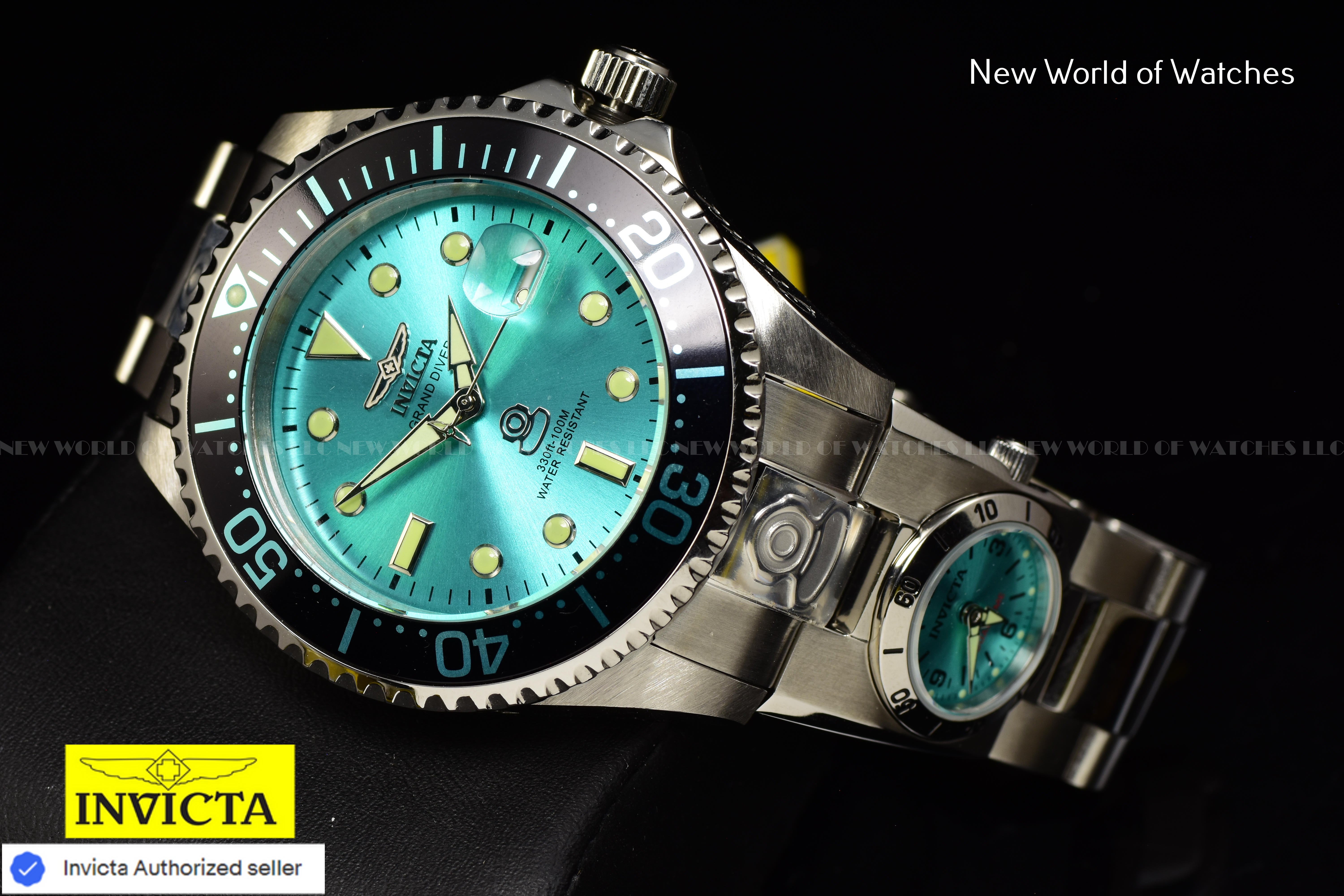 Invicta Men Pro Diver 47mm Blue Automatic Quartz Malaysia Japan Stainless Steel Watch