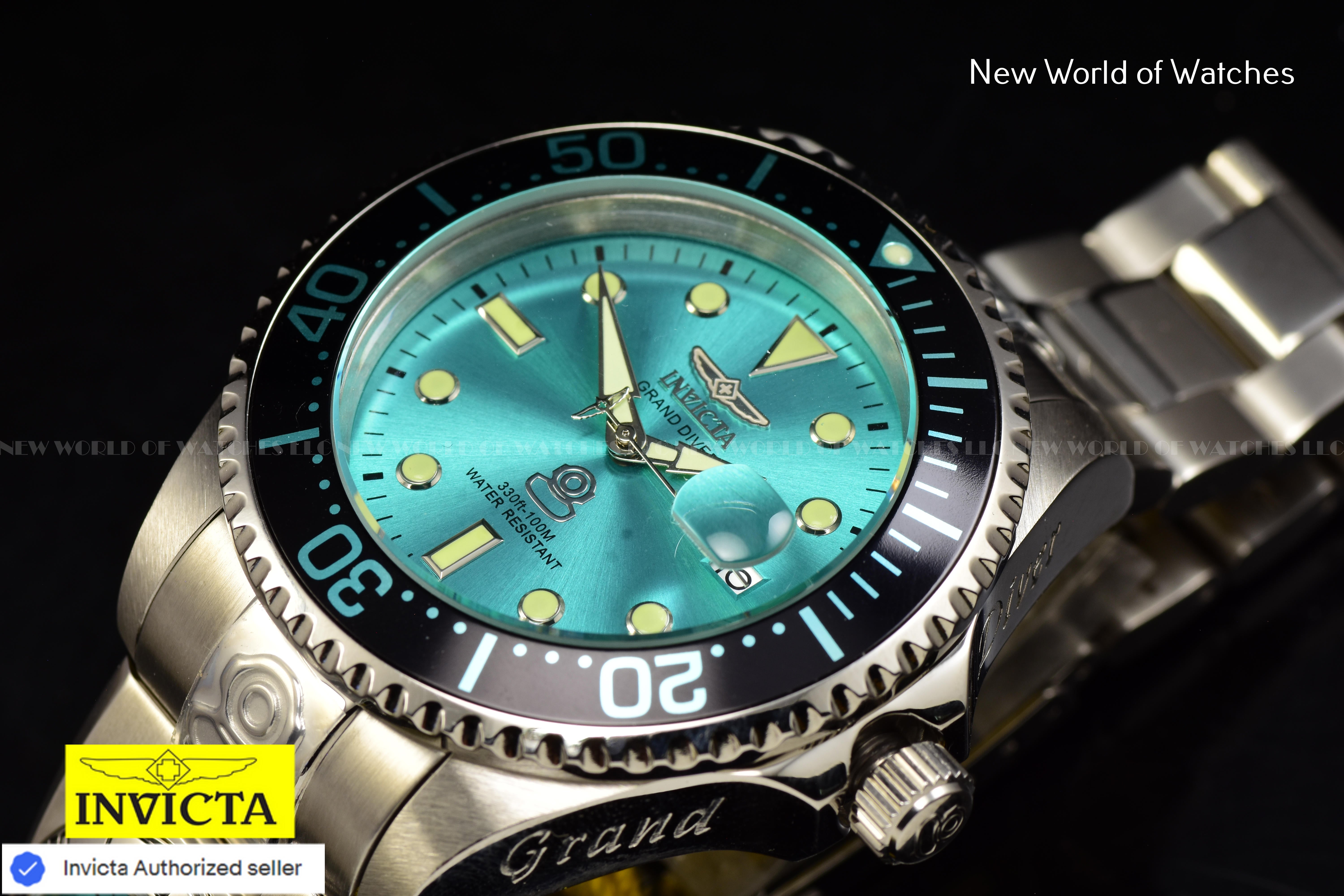 Invicta Men Pro Diver 47mm Blue Automatic Quartz Malaysia Japan Stainless Steel Watch