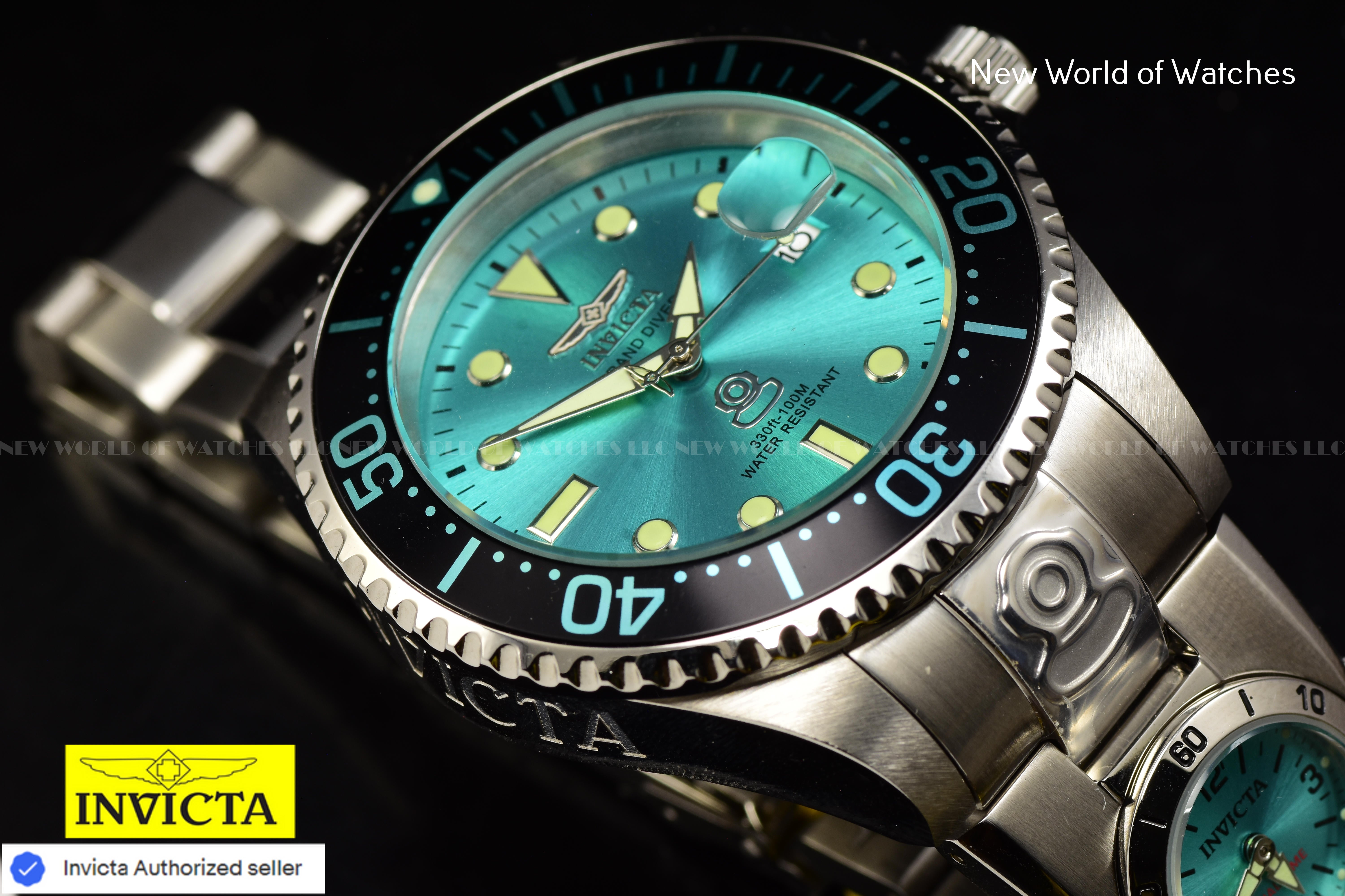 Invicta Men Pro Diver 47mm Blue Automatic Quartz Malaysia Japan Stainless Steel Watch