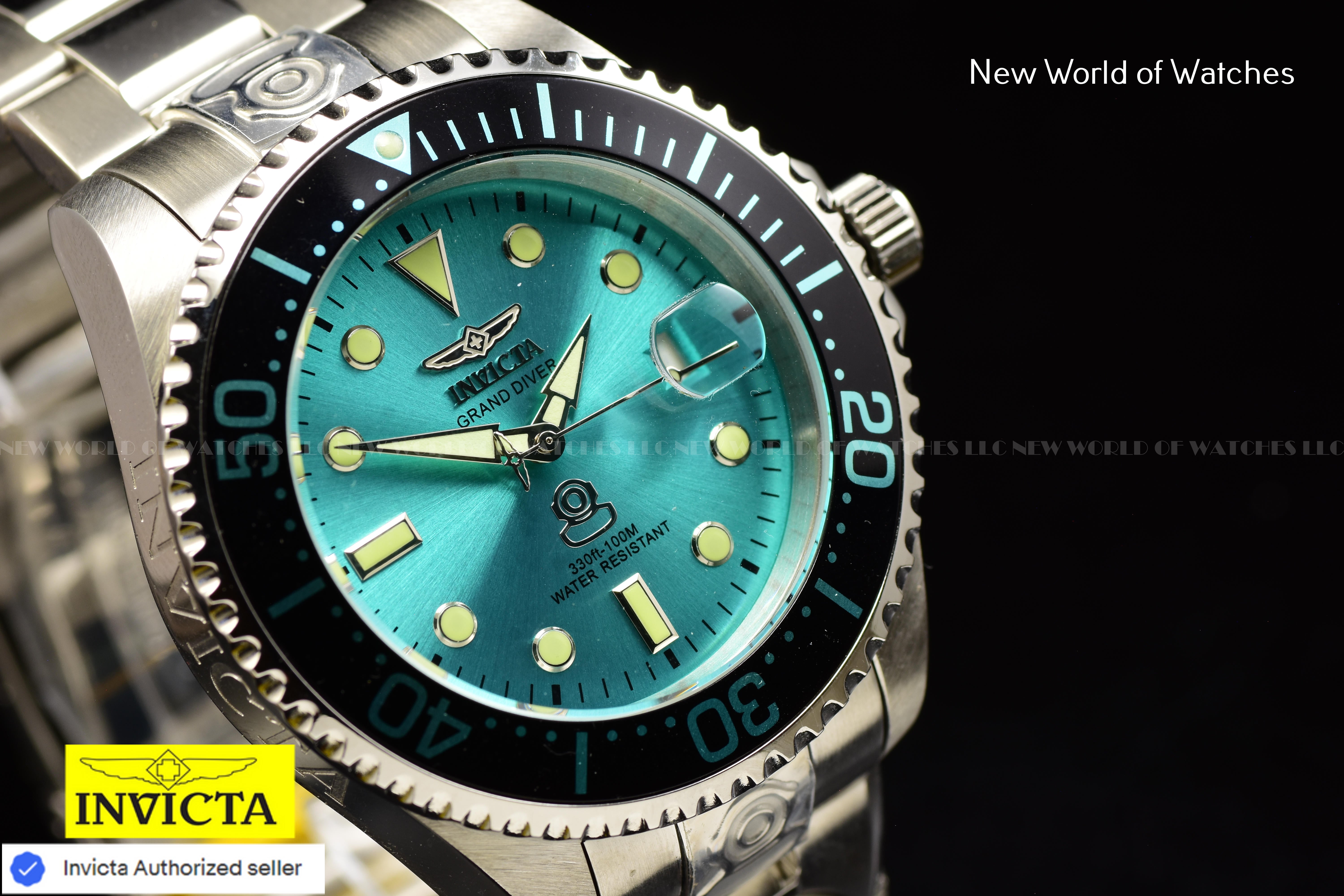 Invicta Men Pro Diver 47mm Blue Automatic Quartz Malaysia Japan Stainless Steel Watch