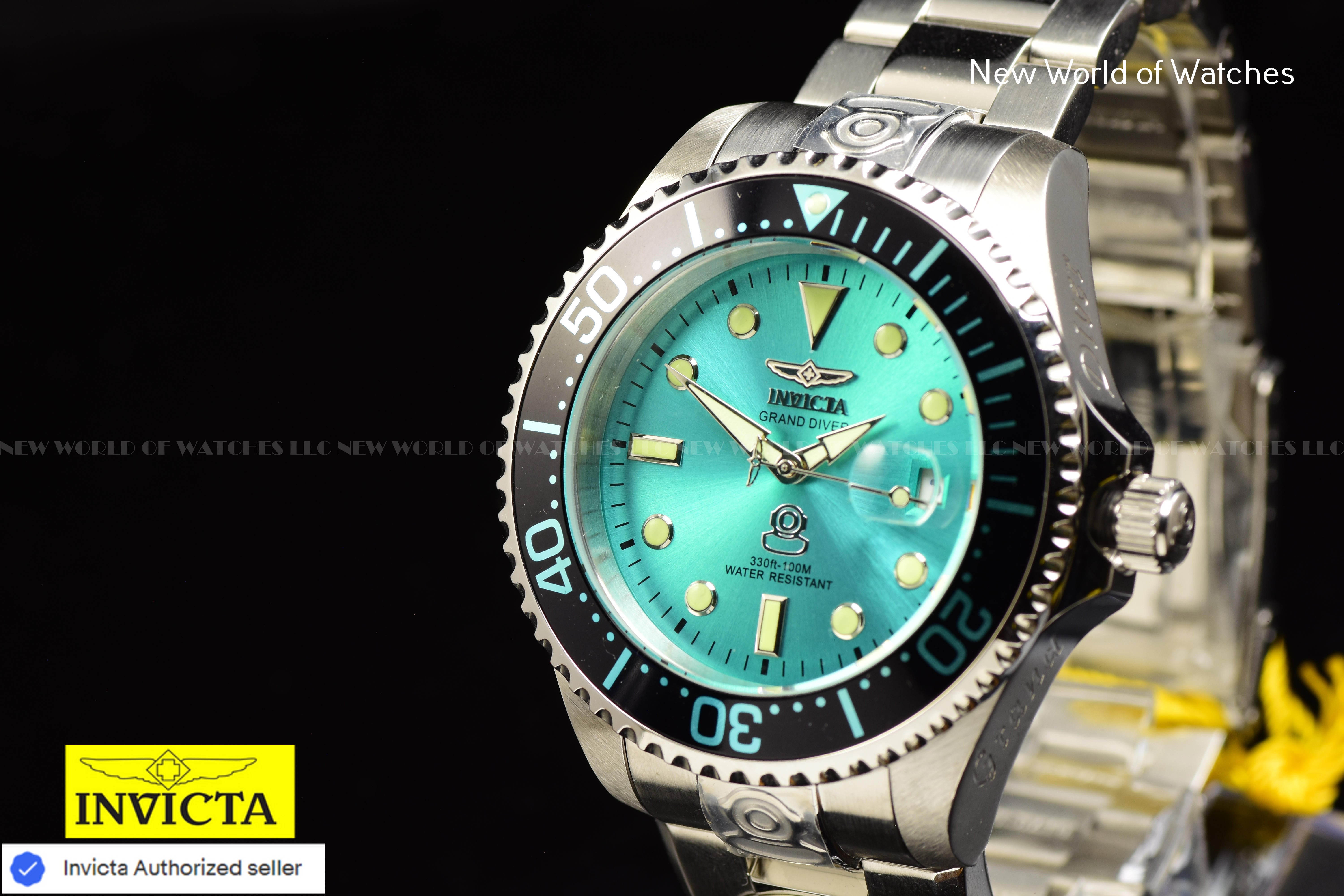 Invicta Men Pro Diver 47mm Blue Automatic Quartz Malaysia Japan Stainless Steel Watch