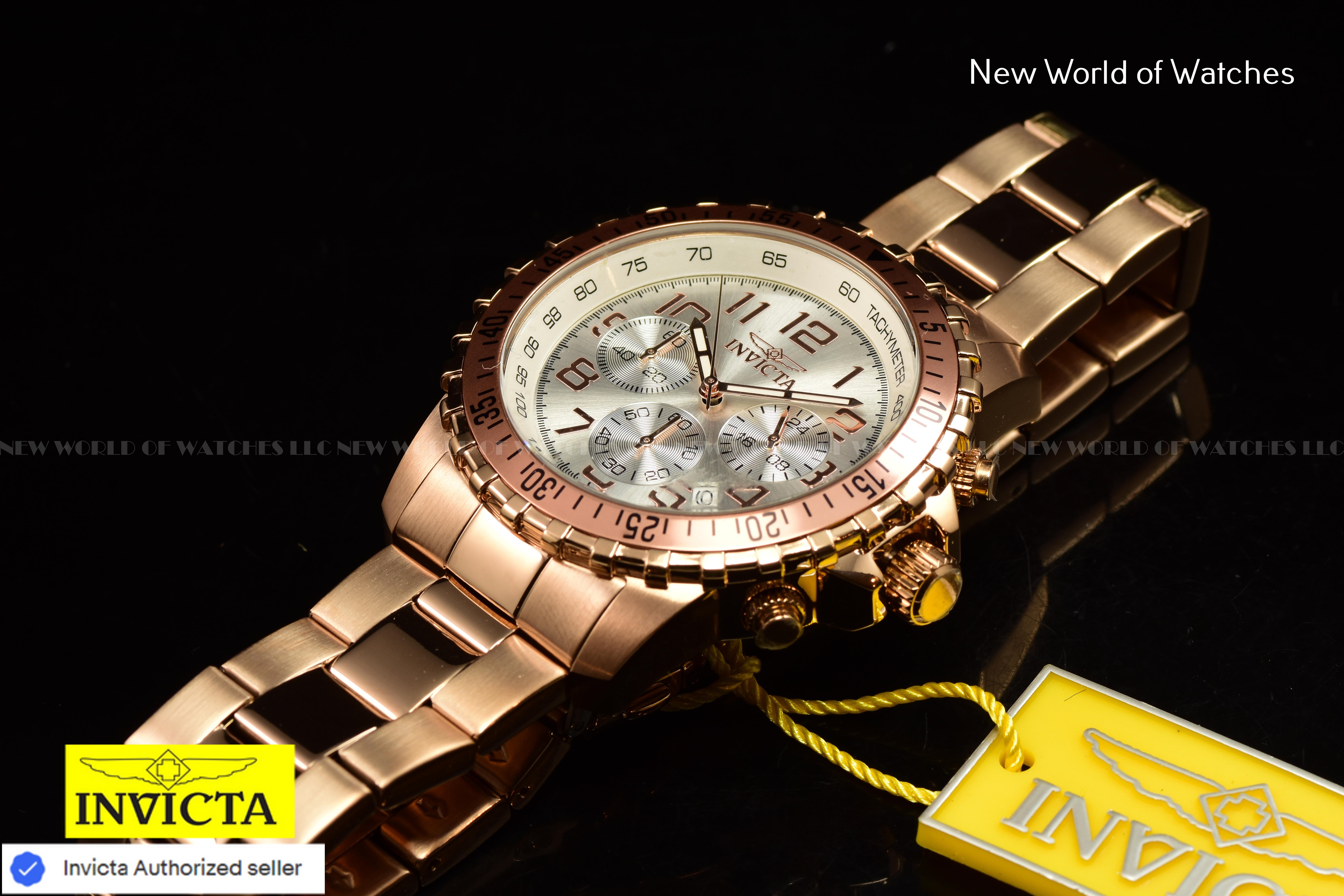 Invicta Men's Specialty PILOT Chronograph Dial 45mm Stainless Rose Gold Watch