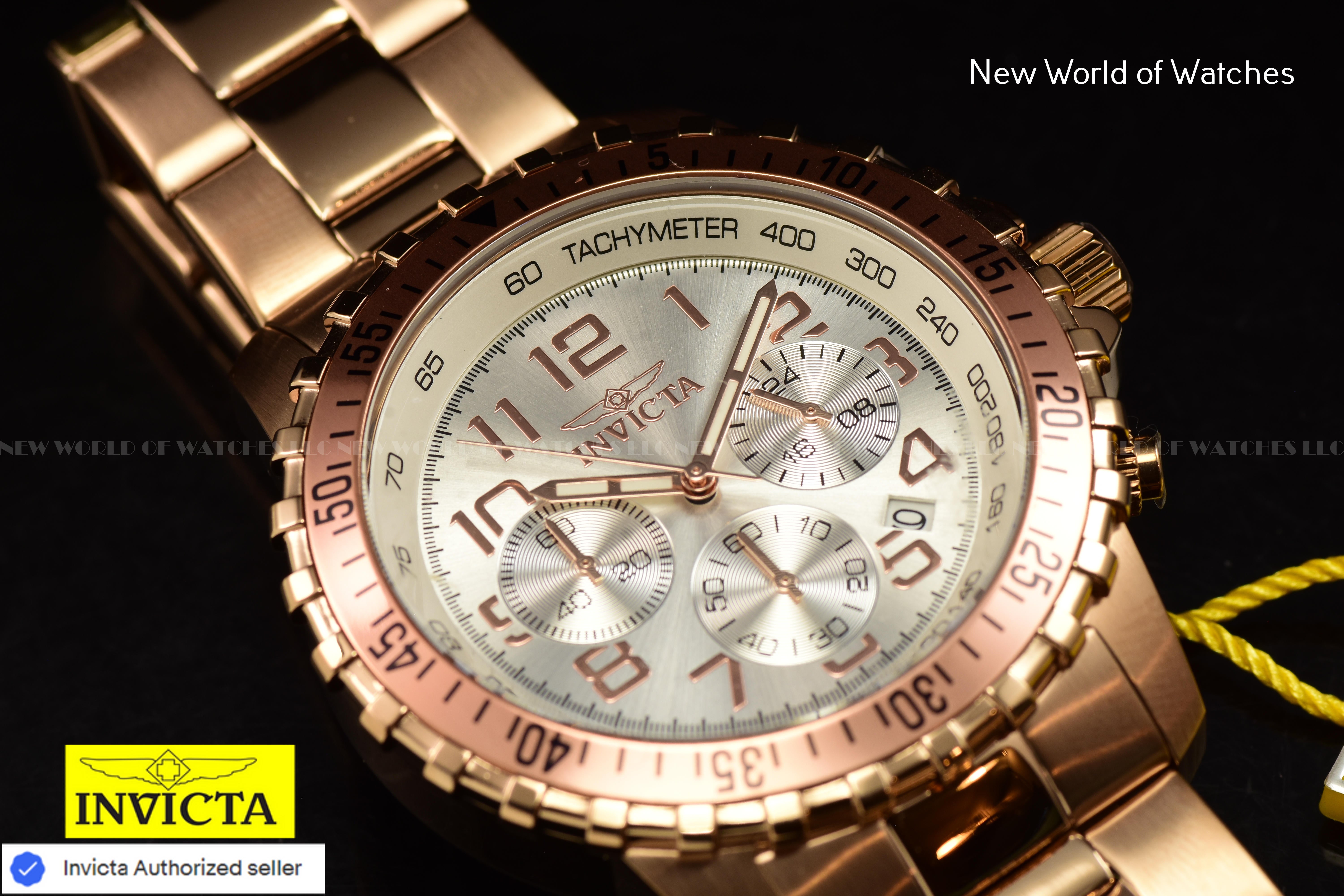 Invicta Men's Specialty PILOT Chronograph Dial 45mm Stainless Rose Gold Watch