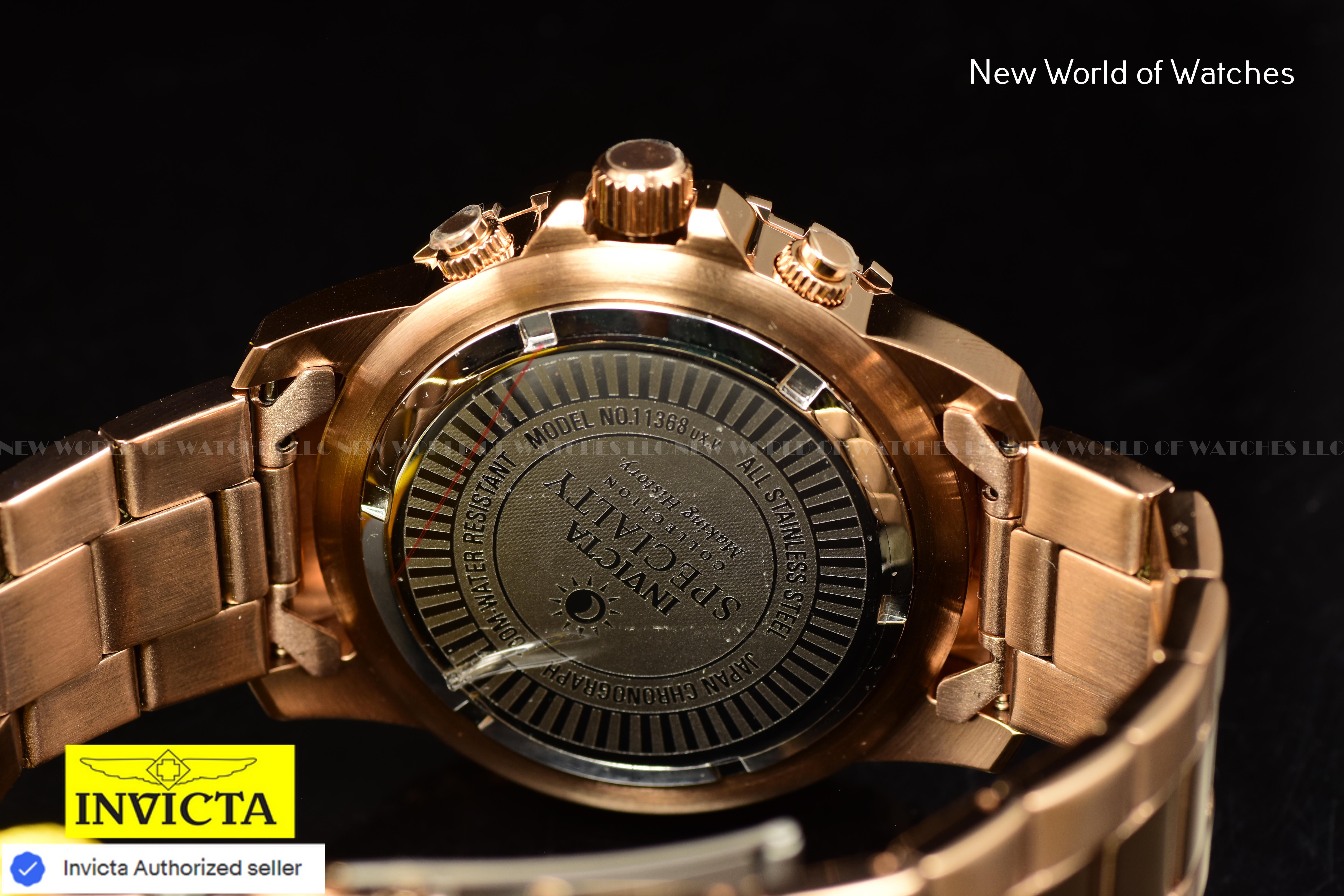 Invicta Men's Specialty PILOT Chronograph Dial 45mm Stainless Rose Gold Watch