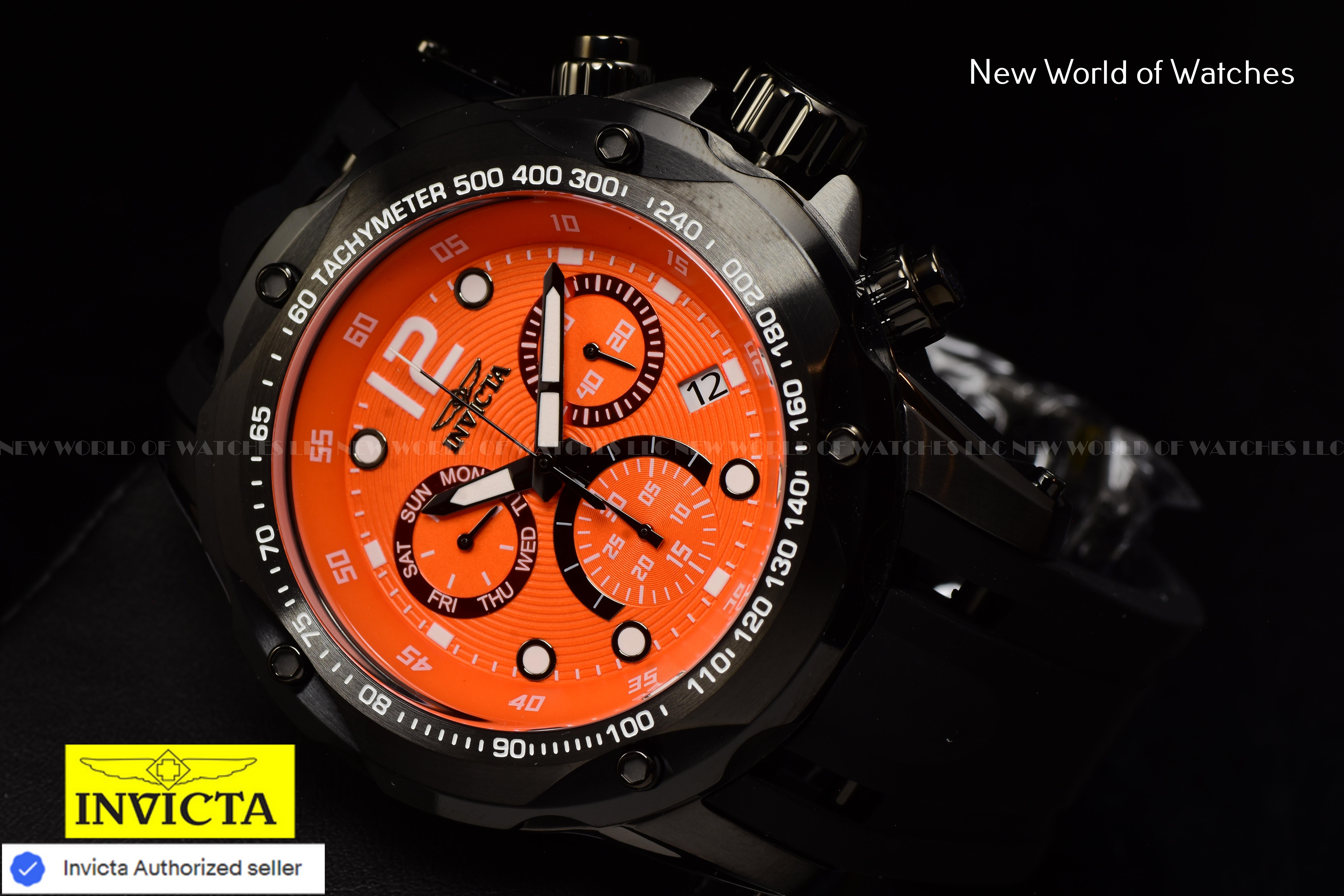 Invicta Speedway Chronograph Quartz ORANGE Dial 51mm Tachymeter Men's Watch