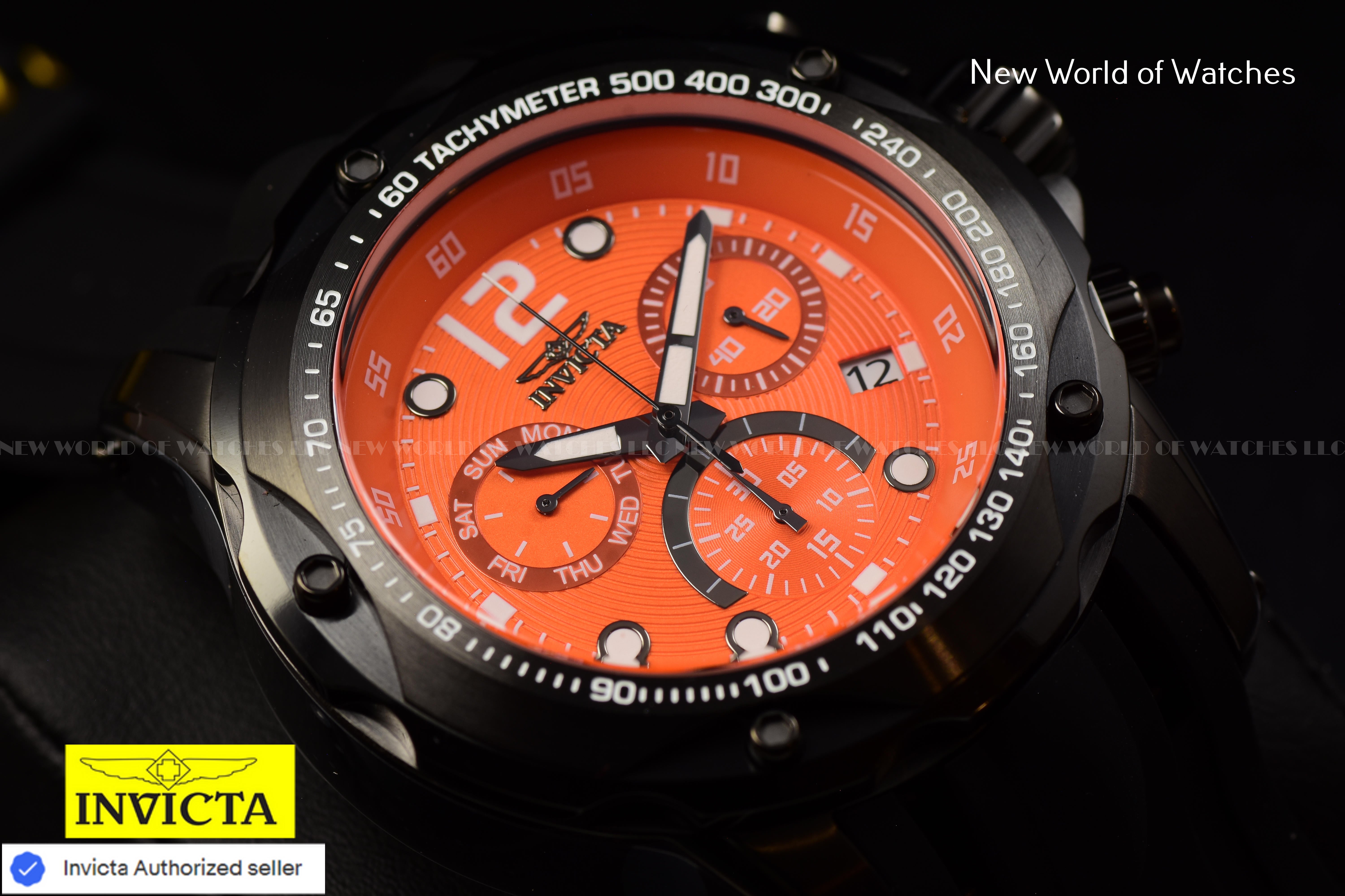 Invicta Speedway Chronograph Quartz ORANGE Dial 51mm Tachymeter Men's Watch