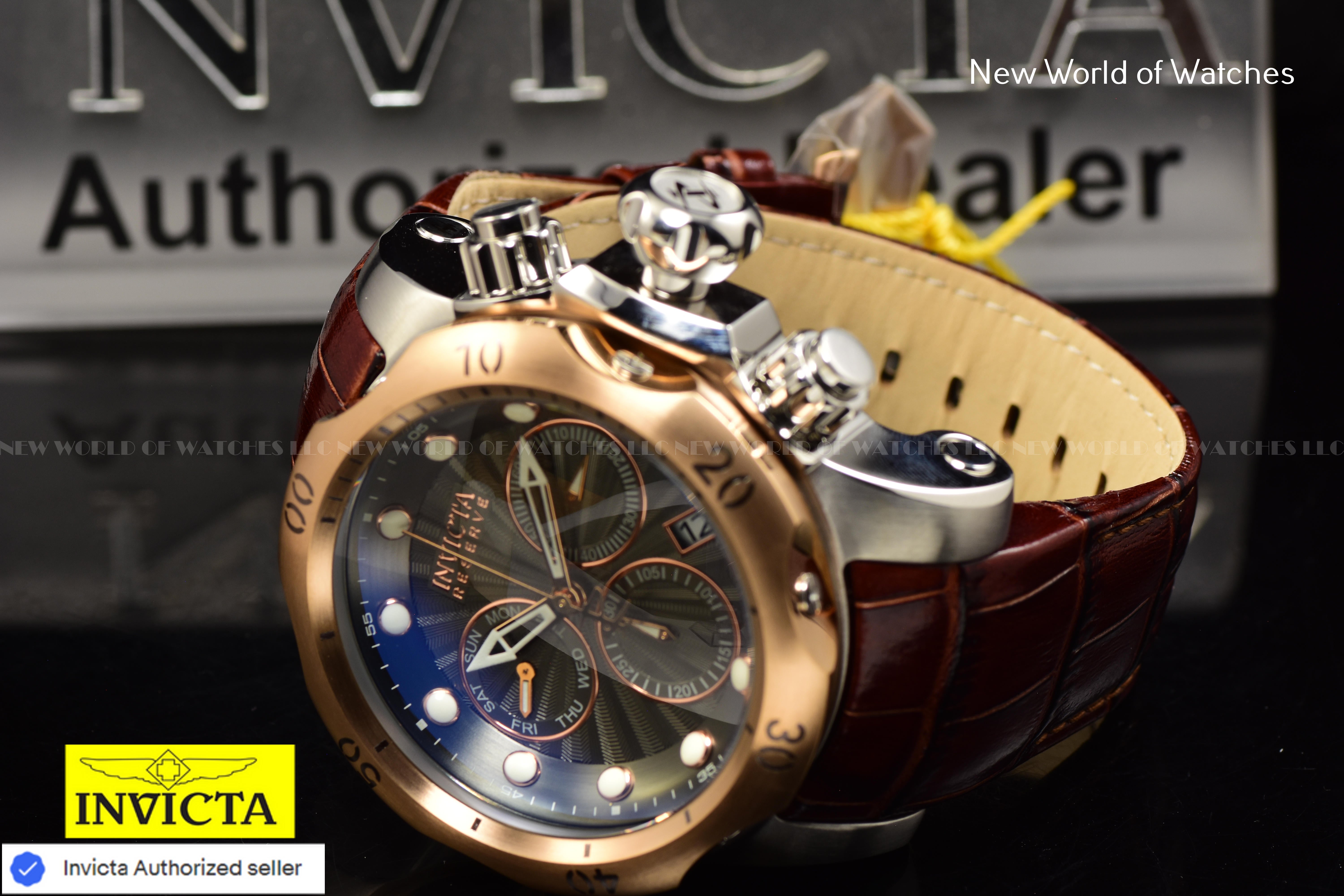 Invicta Men's Reserve Venom 53.7mm Gunmetal Rose Gold Chronograph Swiss Watch