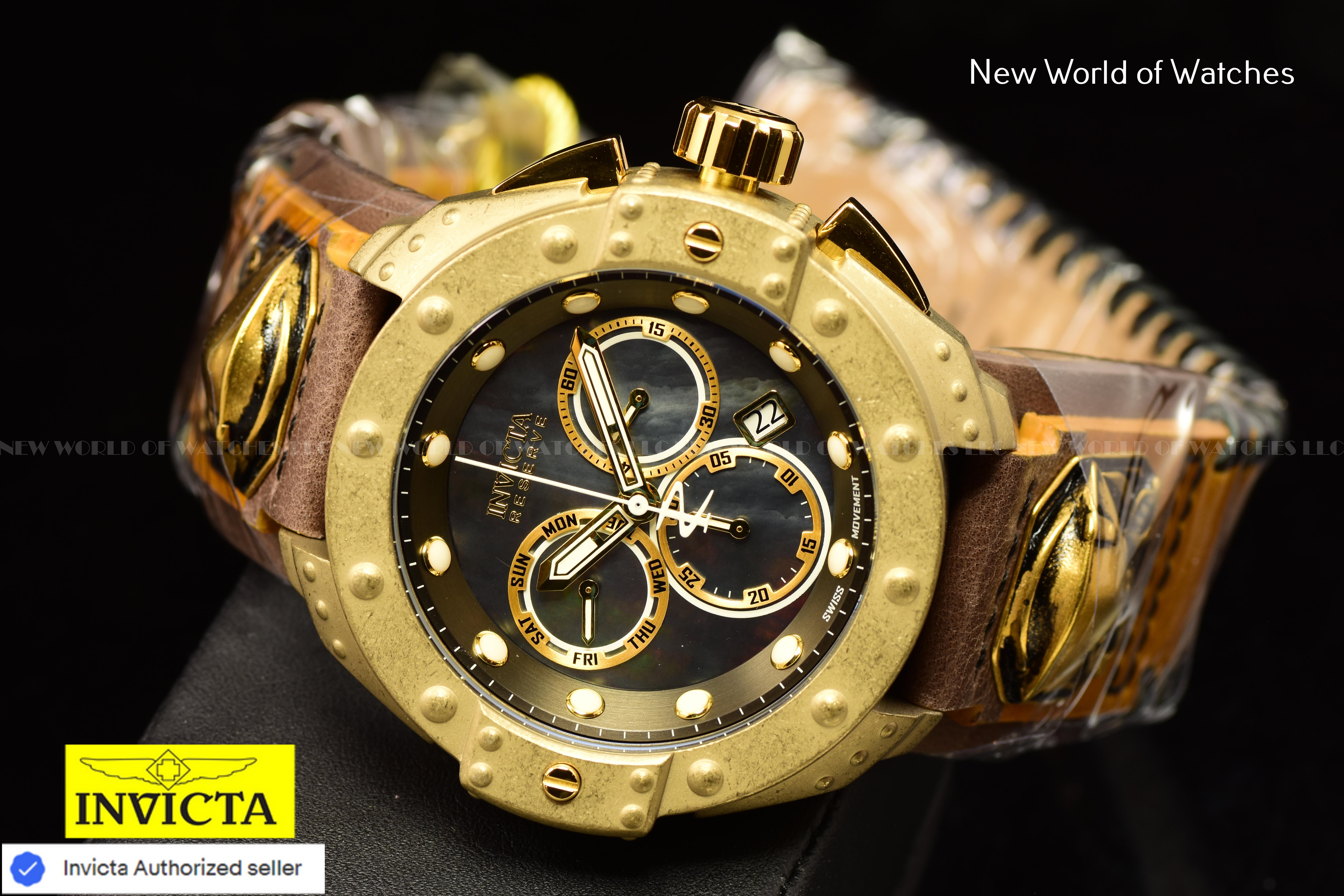 EXTREME RARE Invicta Men's Reserve AKULA 52mm MOP PIRATE Swiss Chronograph Watch