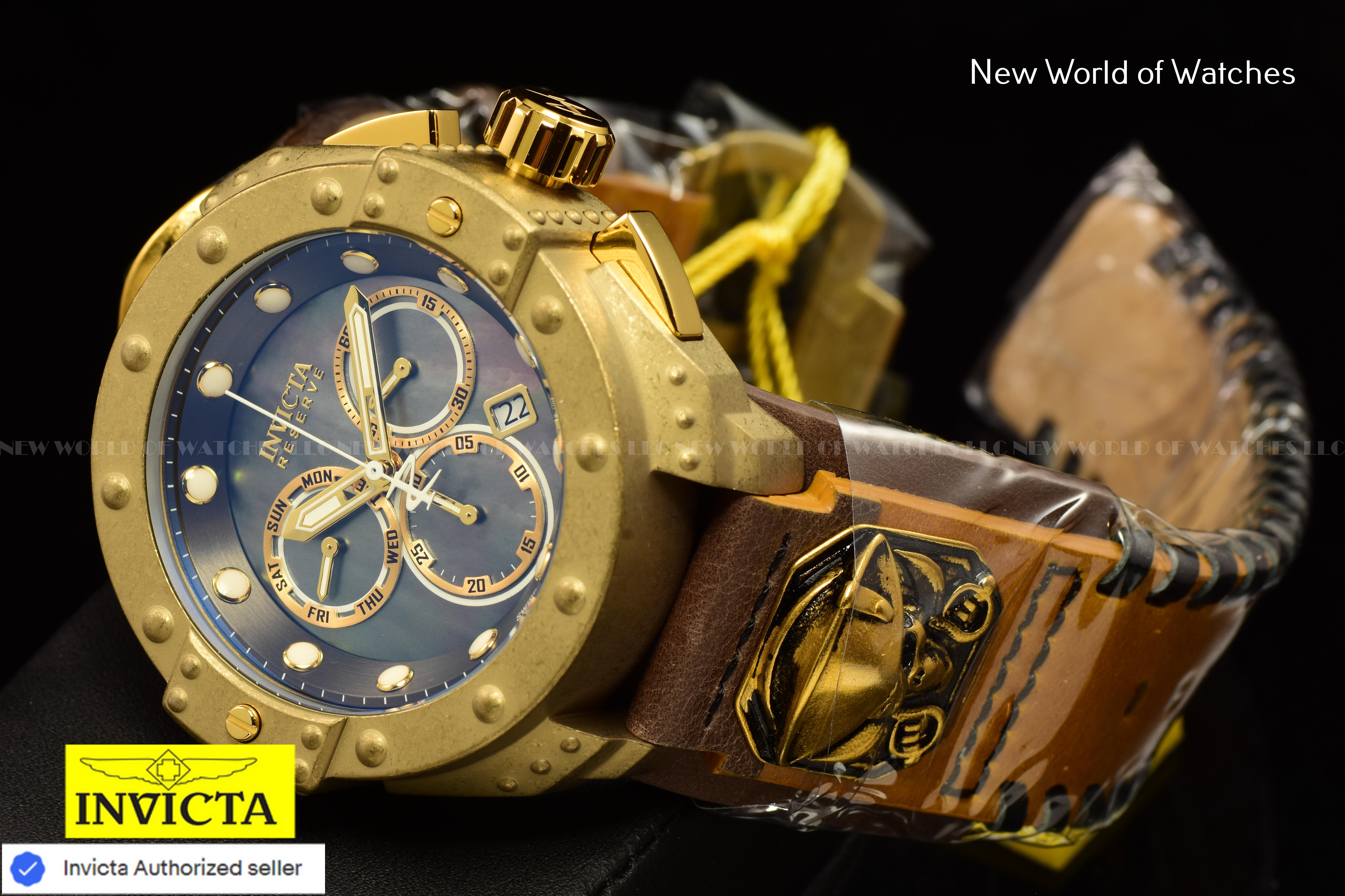 EXTREME RARE Invicta Men's Reserve AKULA 52mm MOP PIRATE Swiss Chronograph Watch