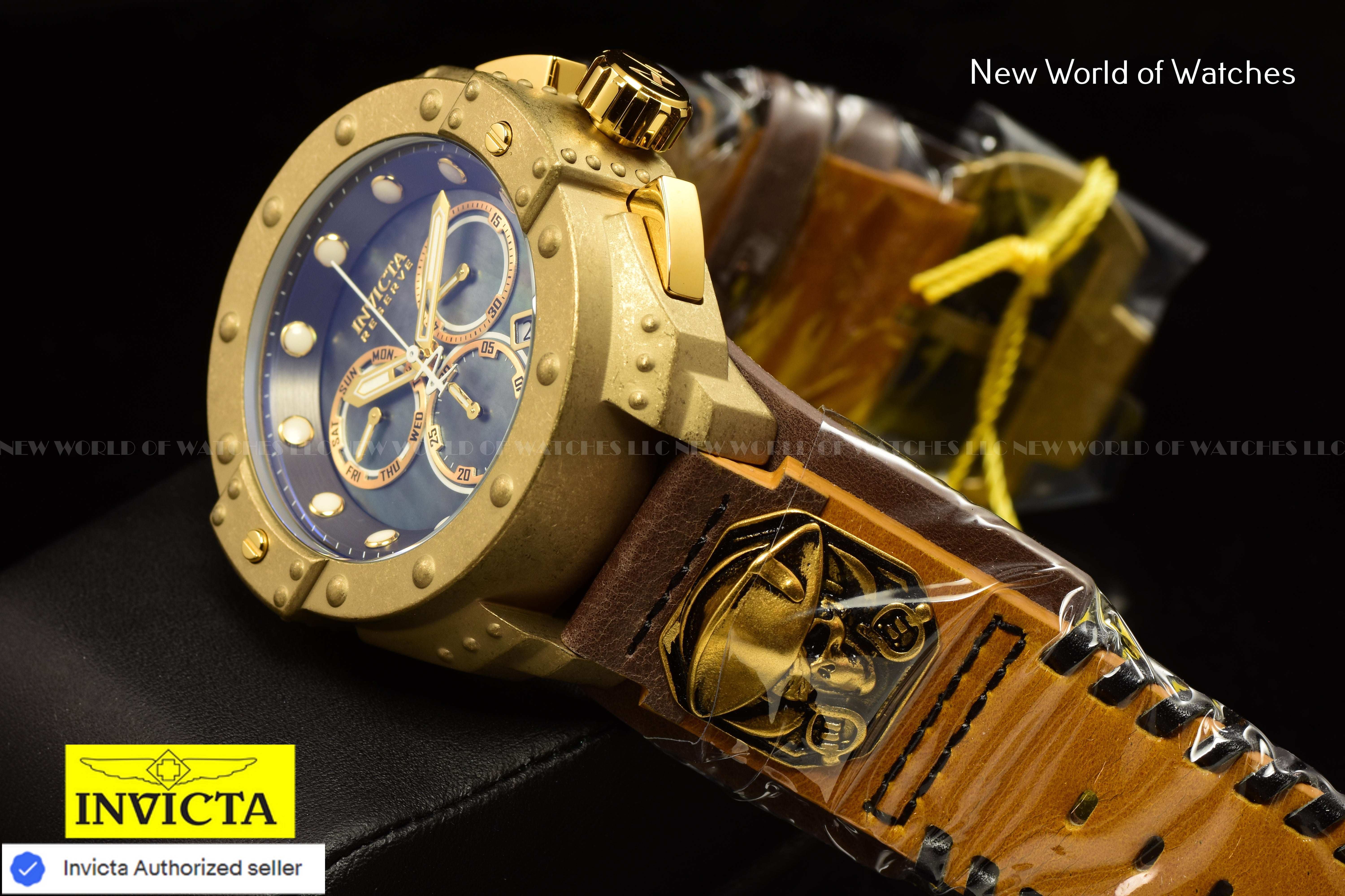EXTREME RARE Invicta Men's Reserve AKULA 52mm MOP PIRATE Swiss Chronograph Watch