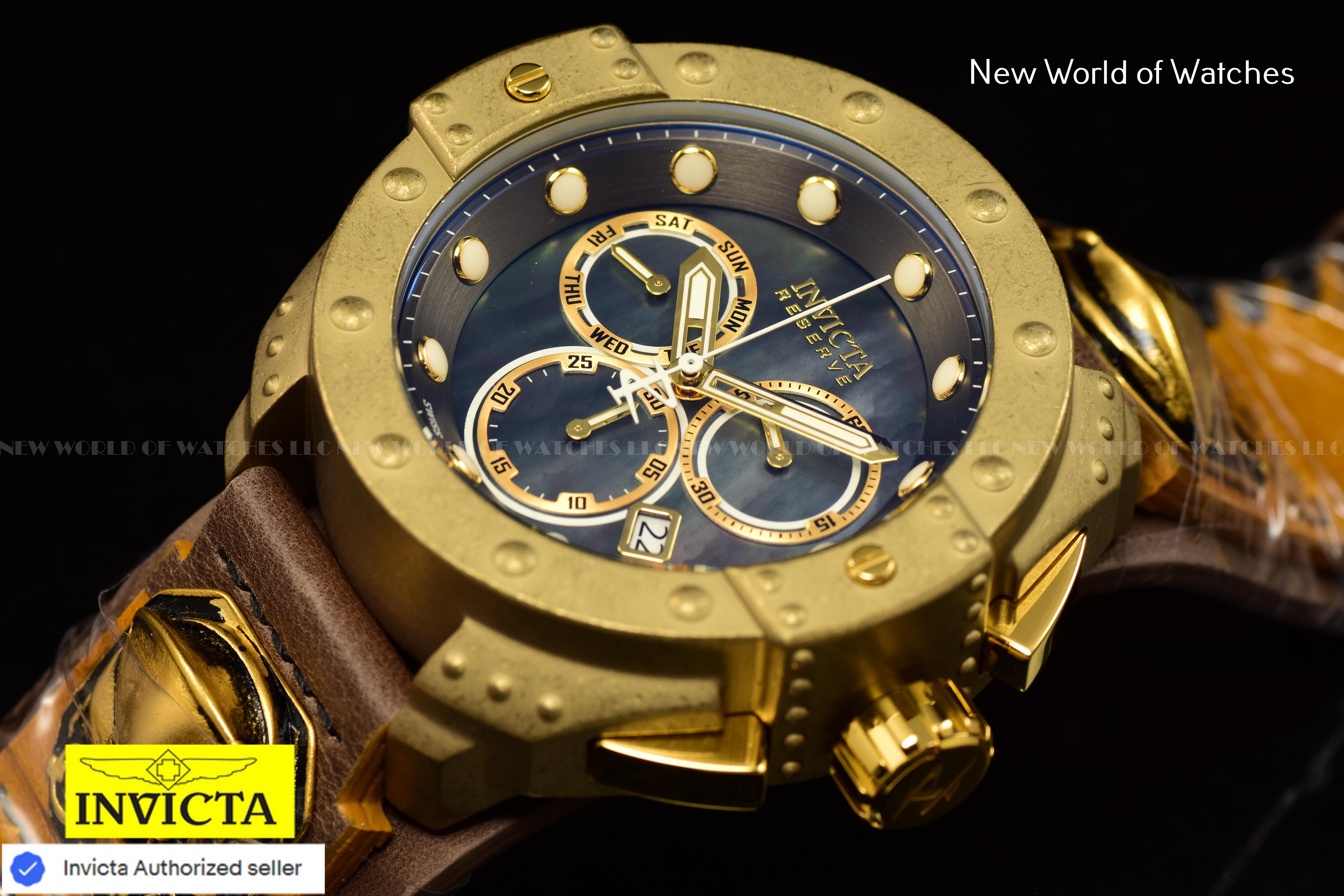 EXTREME RARE Invicta Men's Reserve AKULA 52mm MOP PIRATE Swiss Chronograph Watch