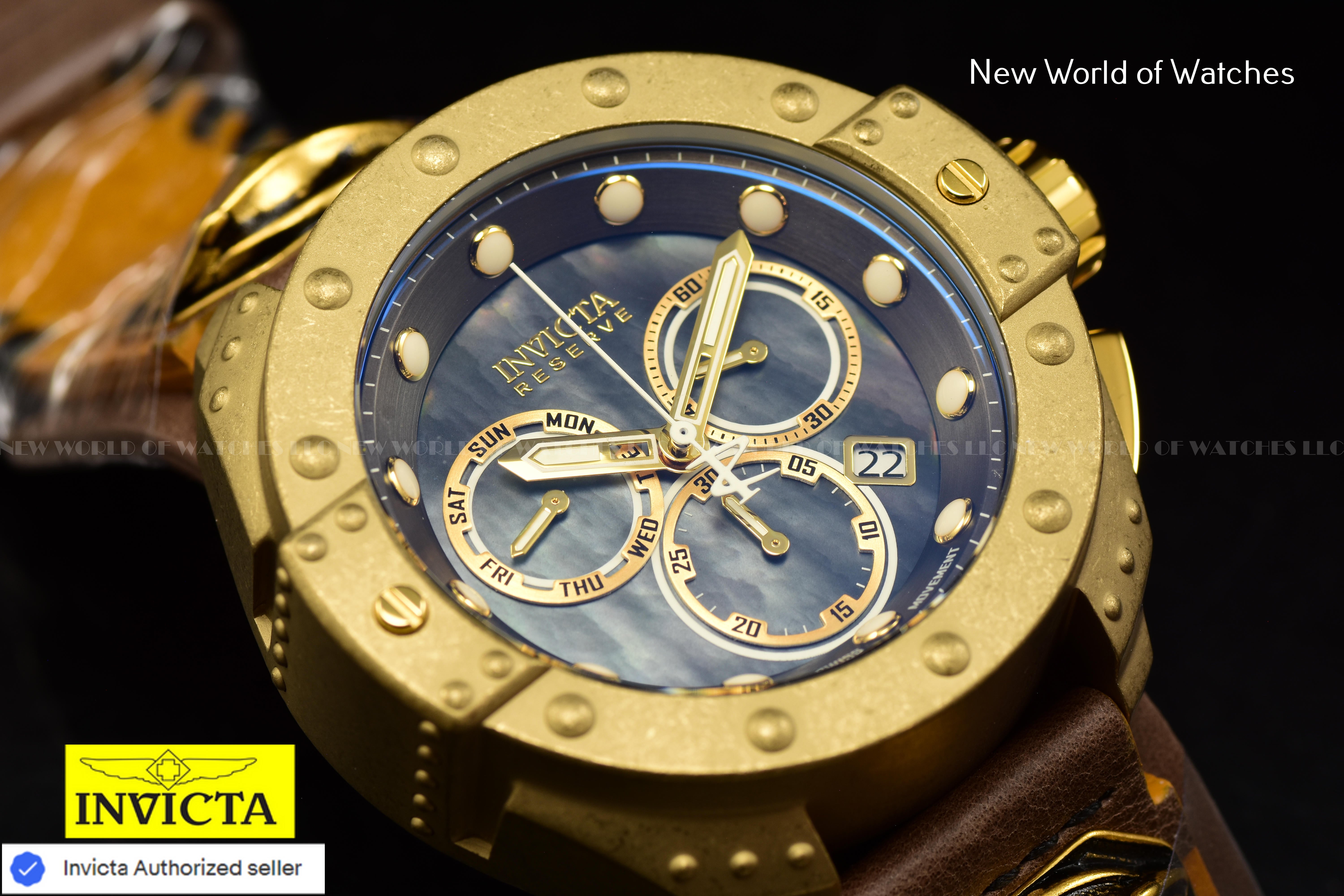 EXTREME RARE Invicta Men's Reserve AKULA 52mm MOP PIRATE Swiss Chronograph Watch