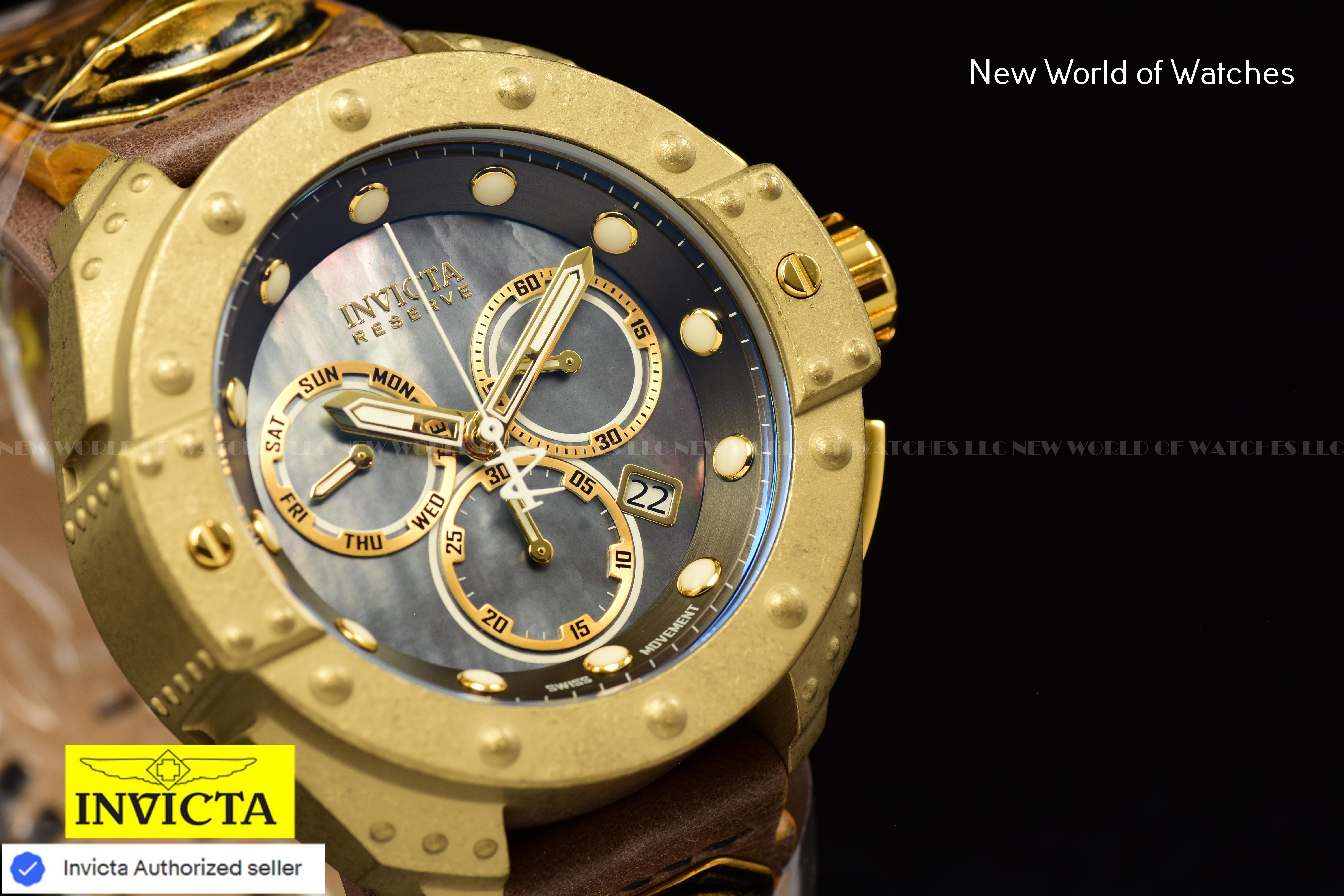 EXTREME RARE Invicta Men's Reserve AKULA 52mm MOP PIRATE Swiss Chronograph Watch