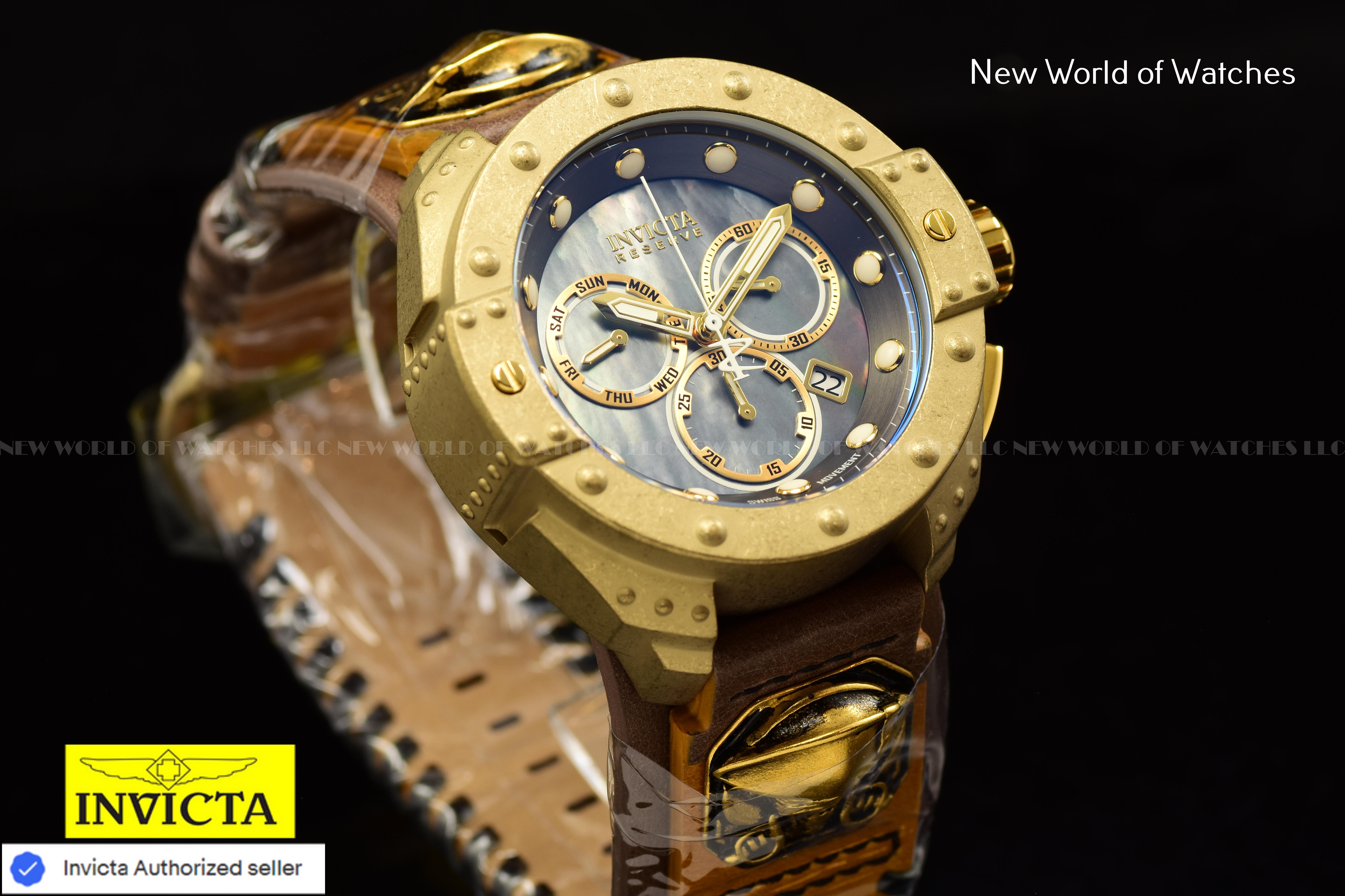 EXTREME RARE Invicta Men's Reserve AKULA 52mm MOP PIRATE Swiss Chronograph Watch