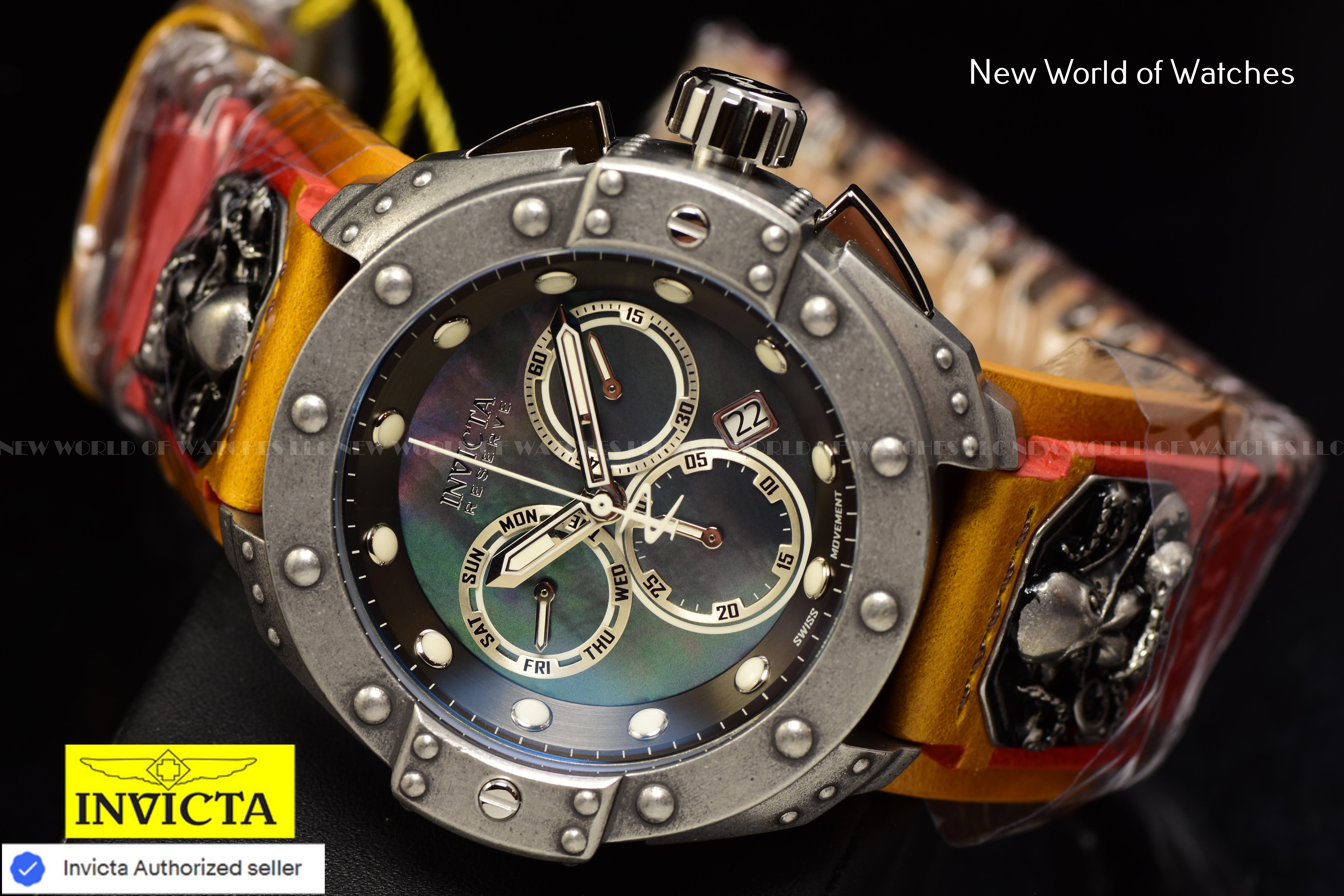 EXTREME RARE Invicta Mens Reserve AKULA Swiss MOP OCTOPUS 52mm Chronograph Watch
