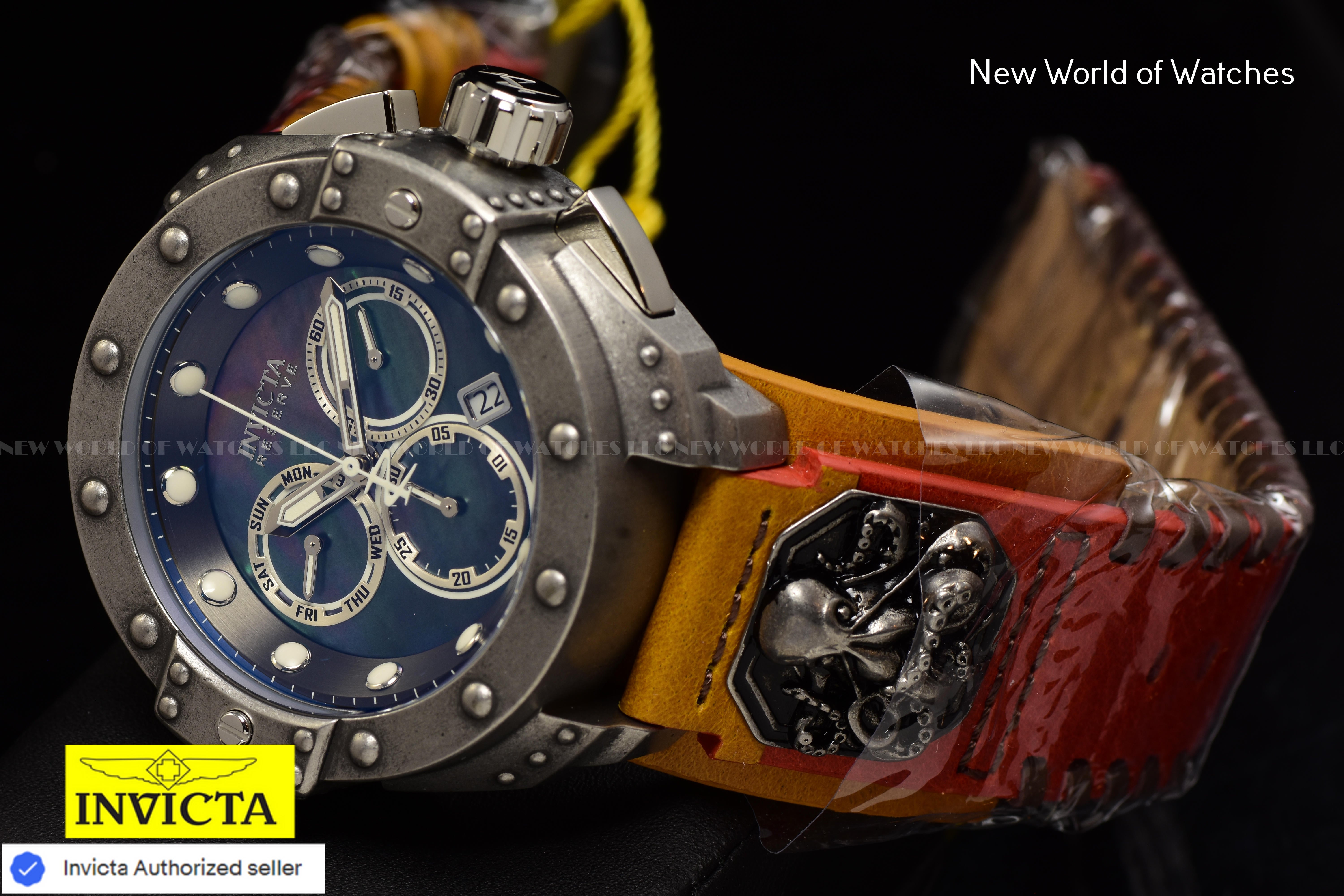 EXTREME RARE Invicta Mens Reserve AKULA Swiss MOP OCTOPUS 52mm Chronograph Watch