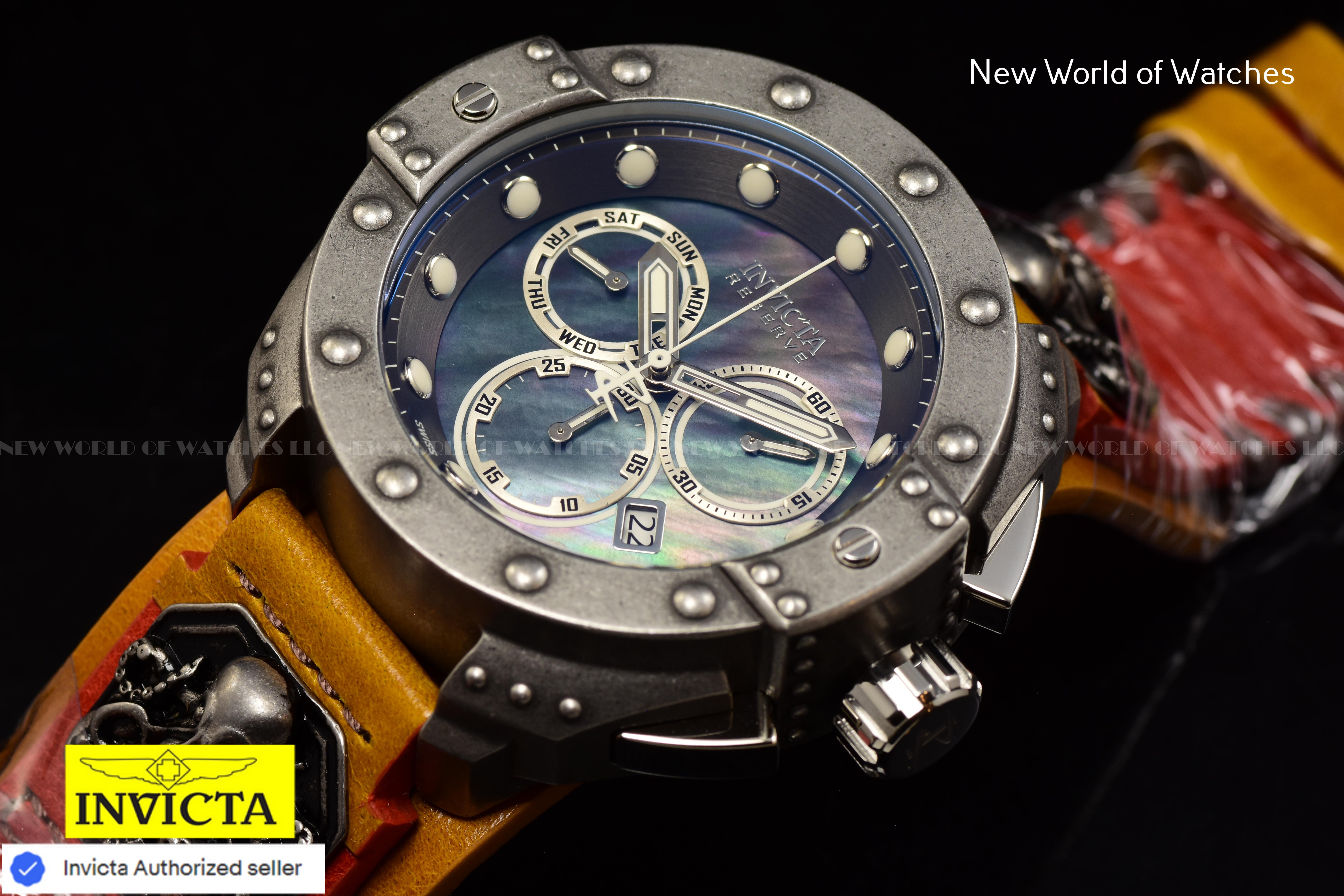 EXTREME RARE Invicta Mens Reserve AKULA Swiss MOP OCTOPUS 52mm Chronograph Watch