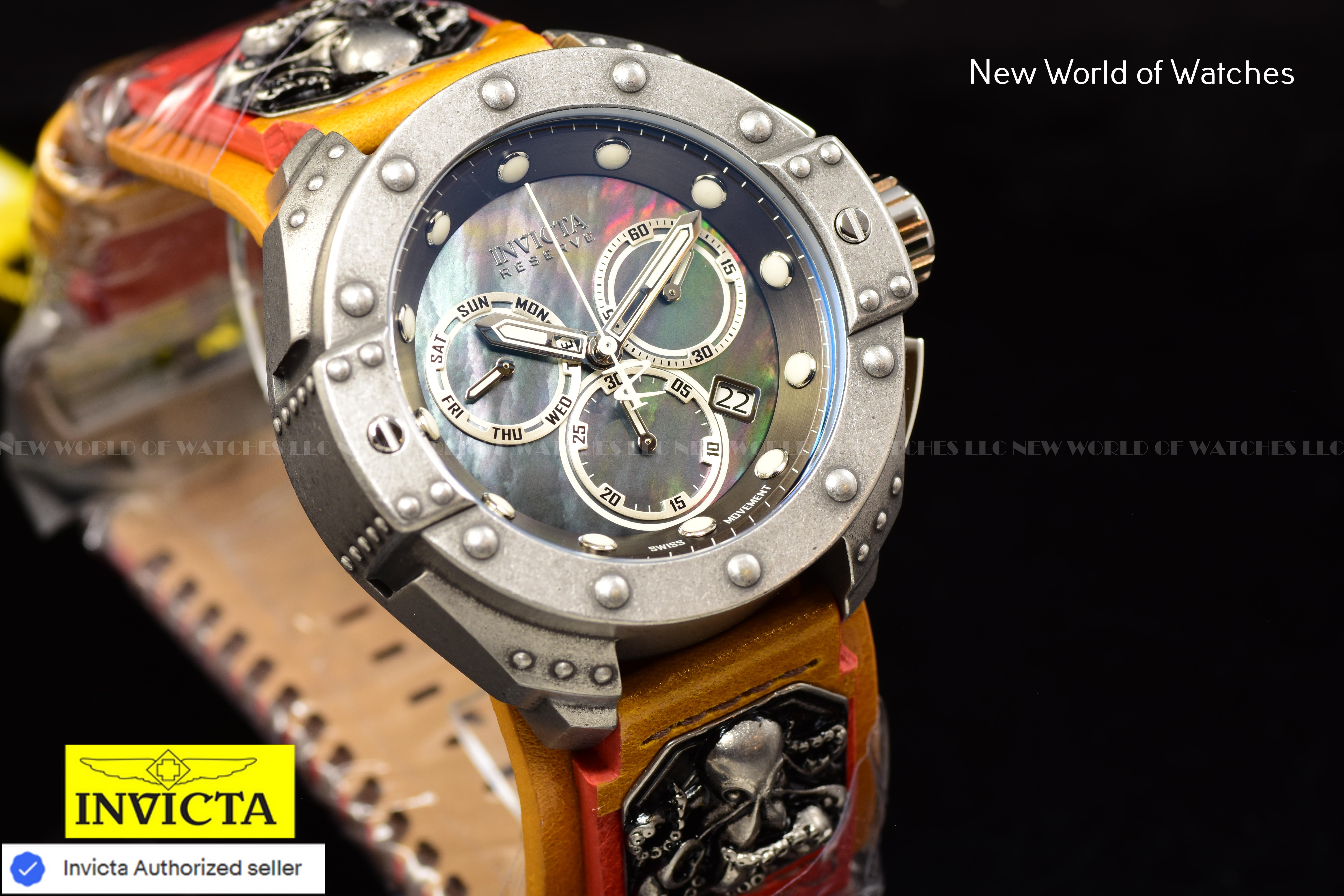 EXTREME RARE Invicta Mens Reserve AKULA Swiss MOP OCTOPUS 52mm Chronograph Watch