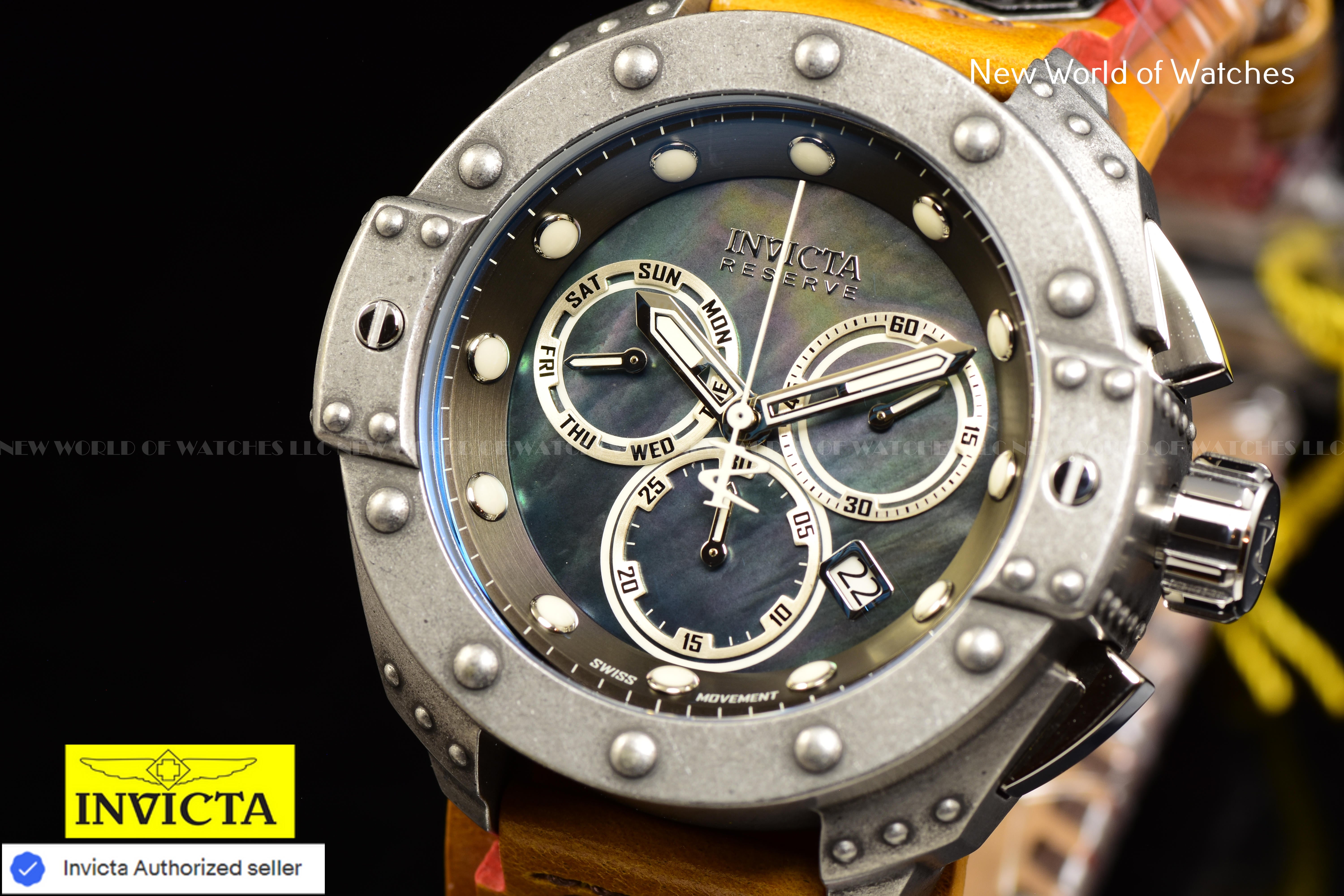 EXTREME RARE Invicta Mens Reserve AKULA Swiss MOP OCTOPUS 52mm Chronograph Watch