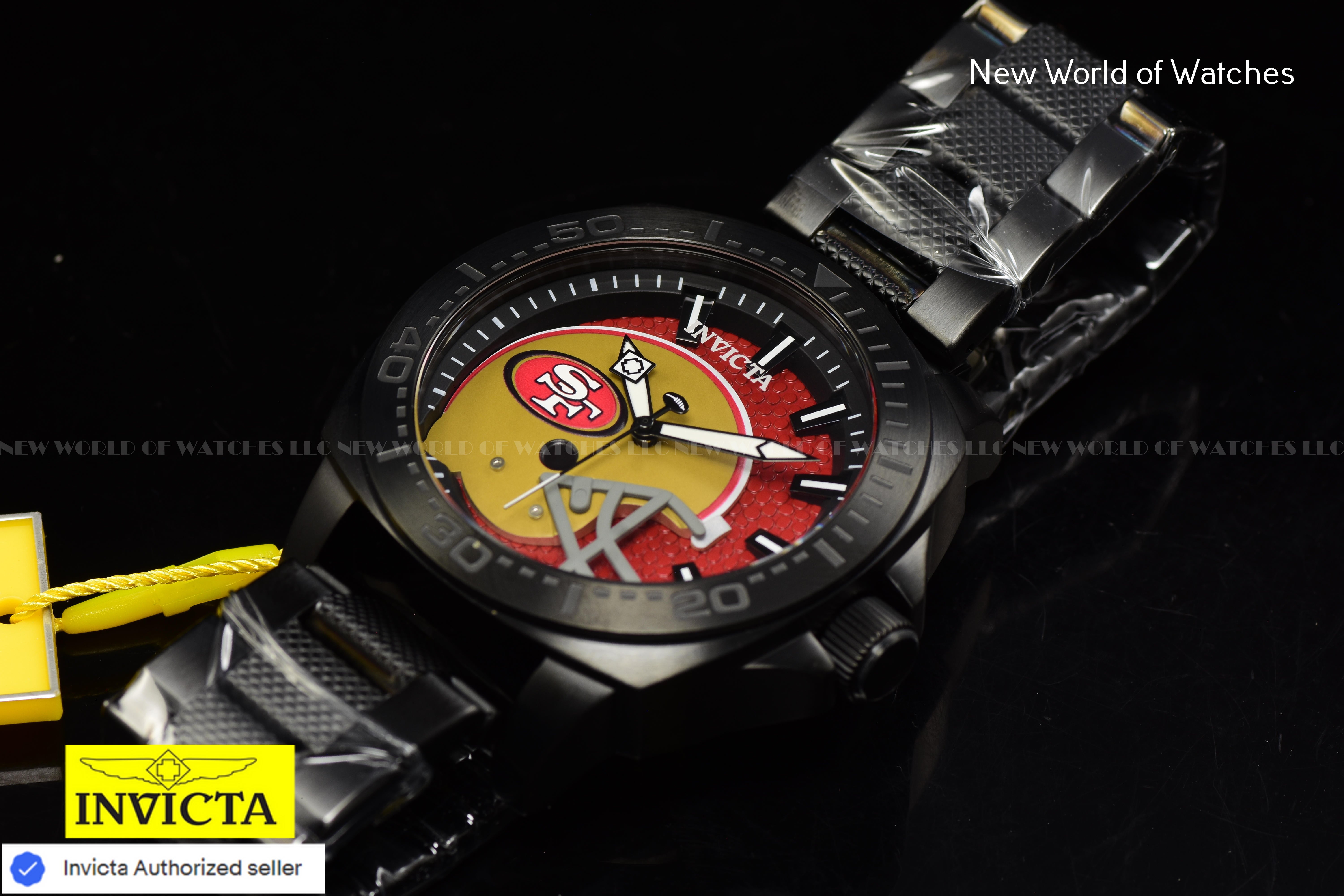 Invicta Men's NFL San Francisco 49ers  46mm Red Dial Black Band Quartz Watch
