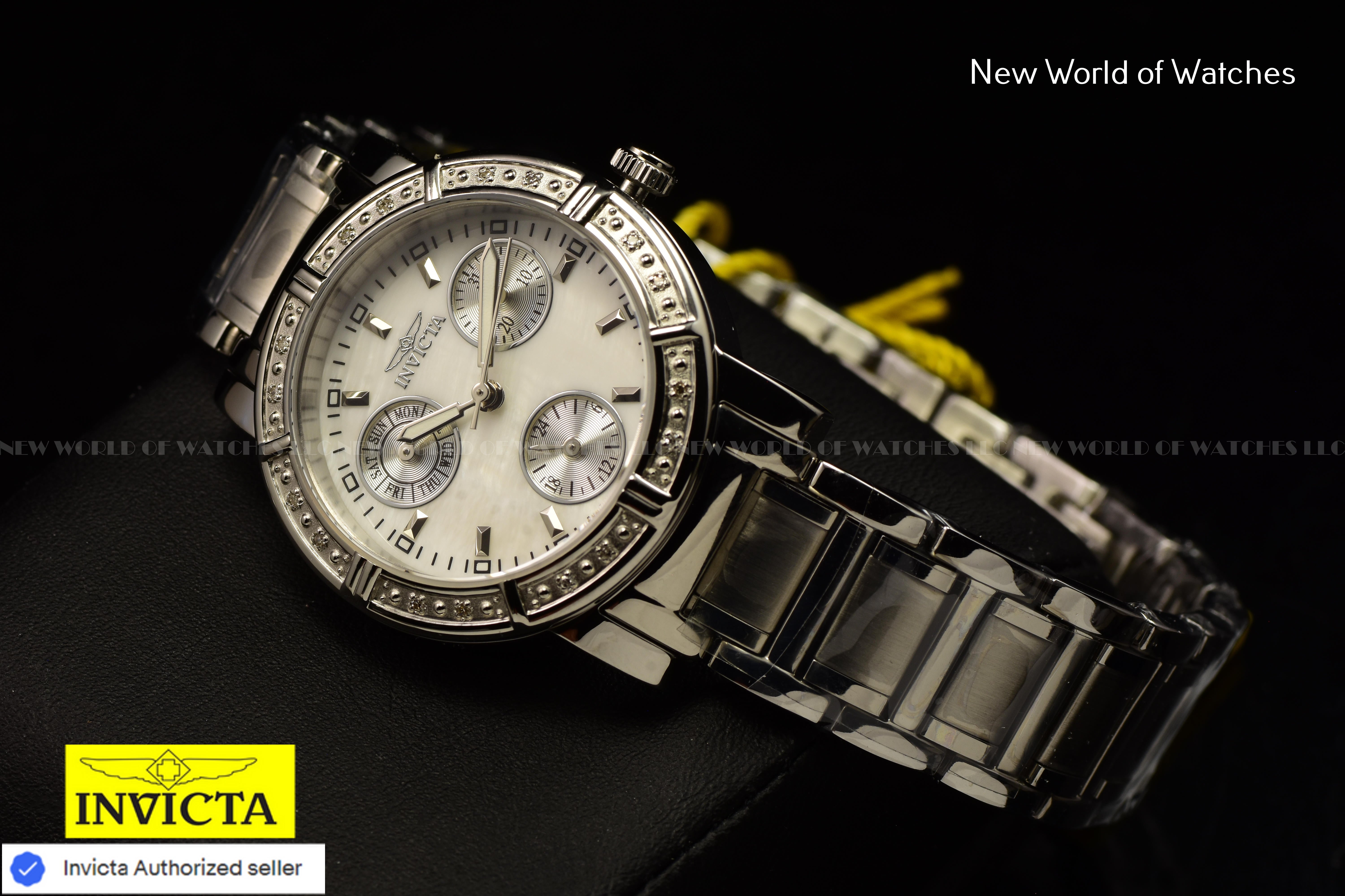 Invicta Women WILDFLOWER 0.07 Carat Diamond MotherofPearl Dial Chronograph Watch