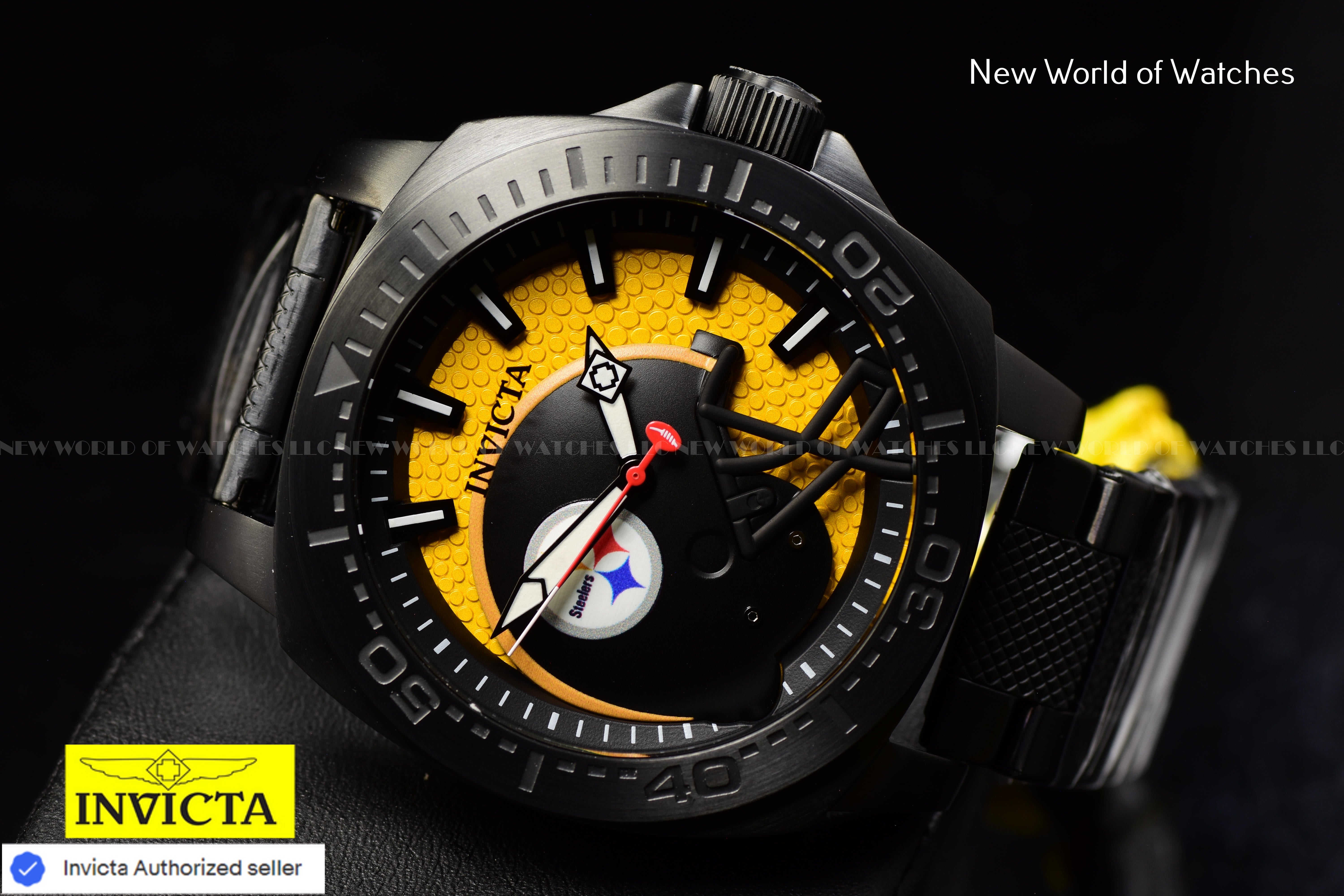 Invicta Men's NFL Pittsburgh Steelers YELLOW/ BLACK Dial 46mm Quartz Watch