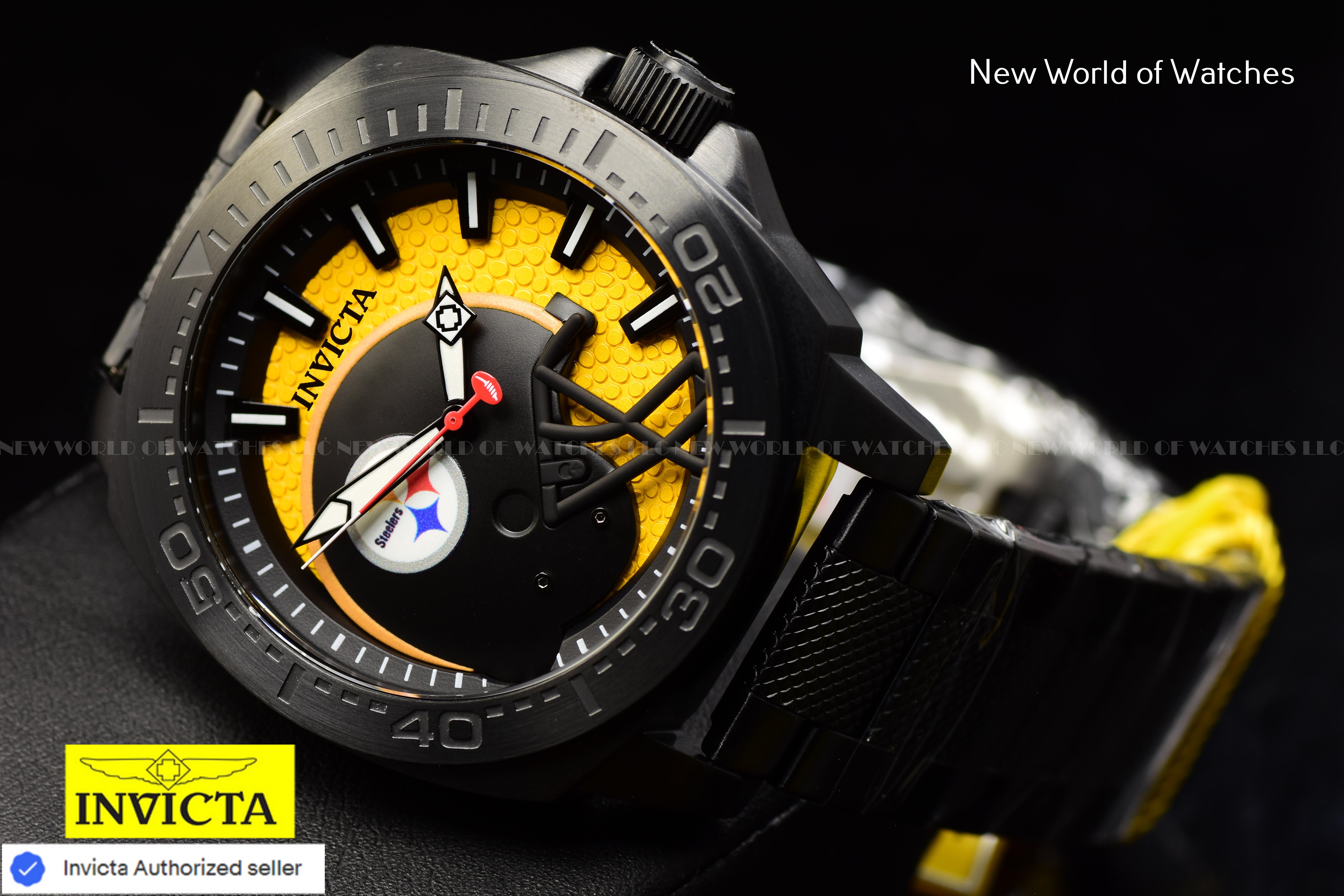 Invicta Men's NFL Pittsburgh Steelers YELLOW/ BLACK Dial 46mm Quartz Watch