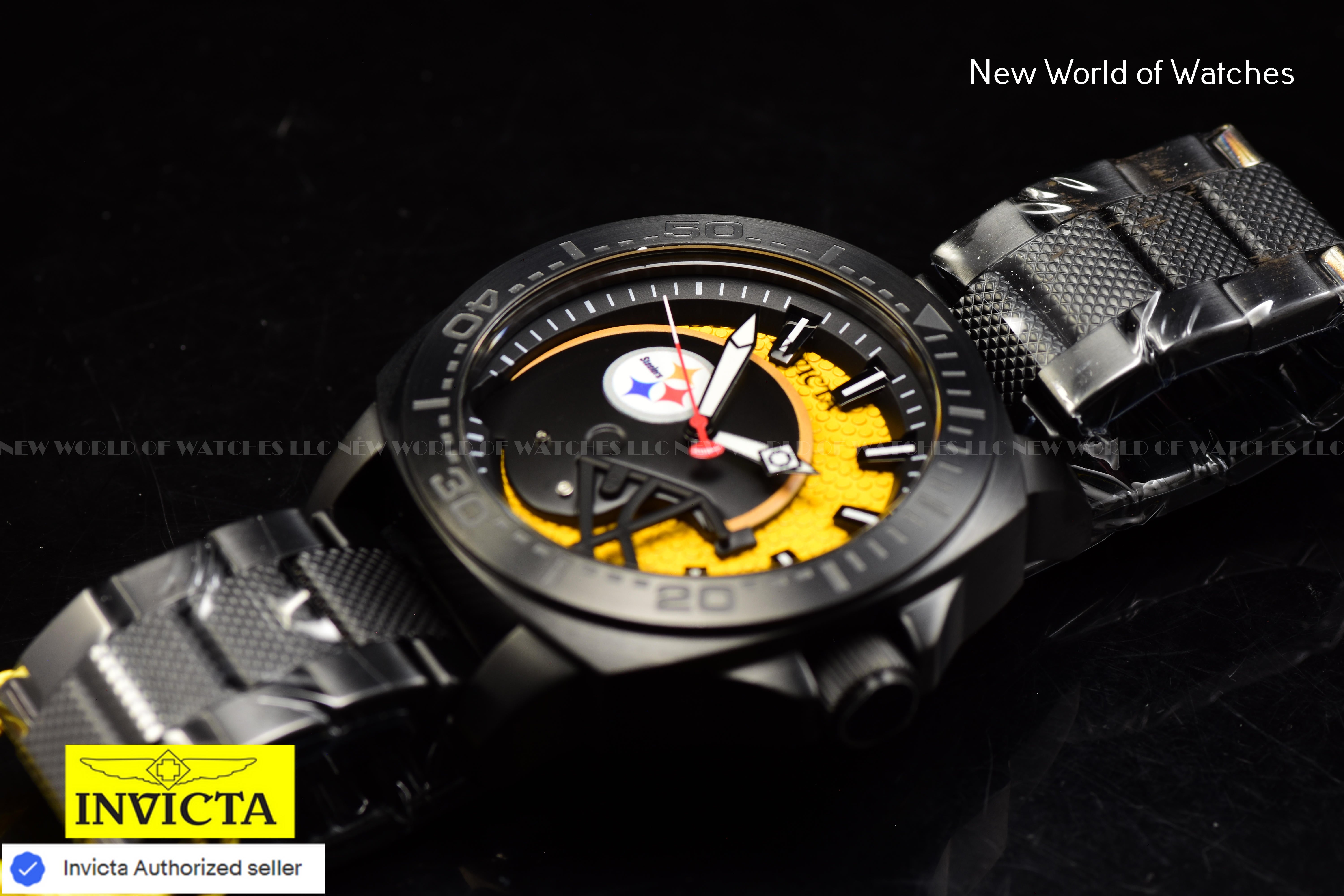 Invicta Men's NFL Pittsburgh Steelers YELLOW/ BLACK Dial 46mm Quartz Watch