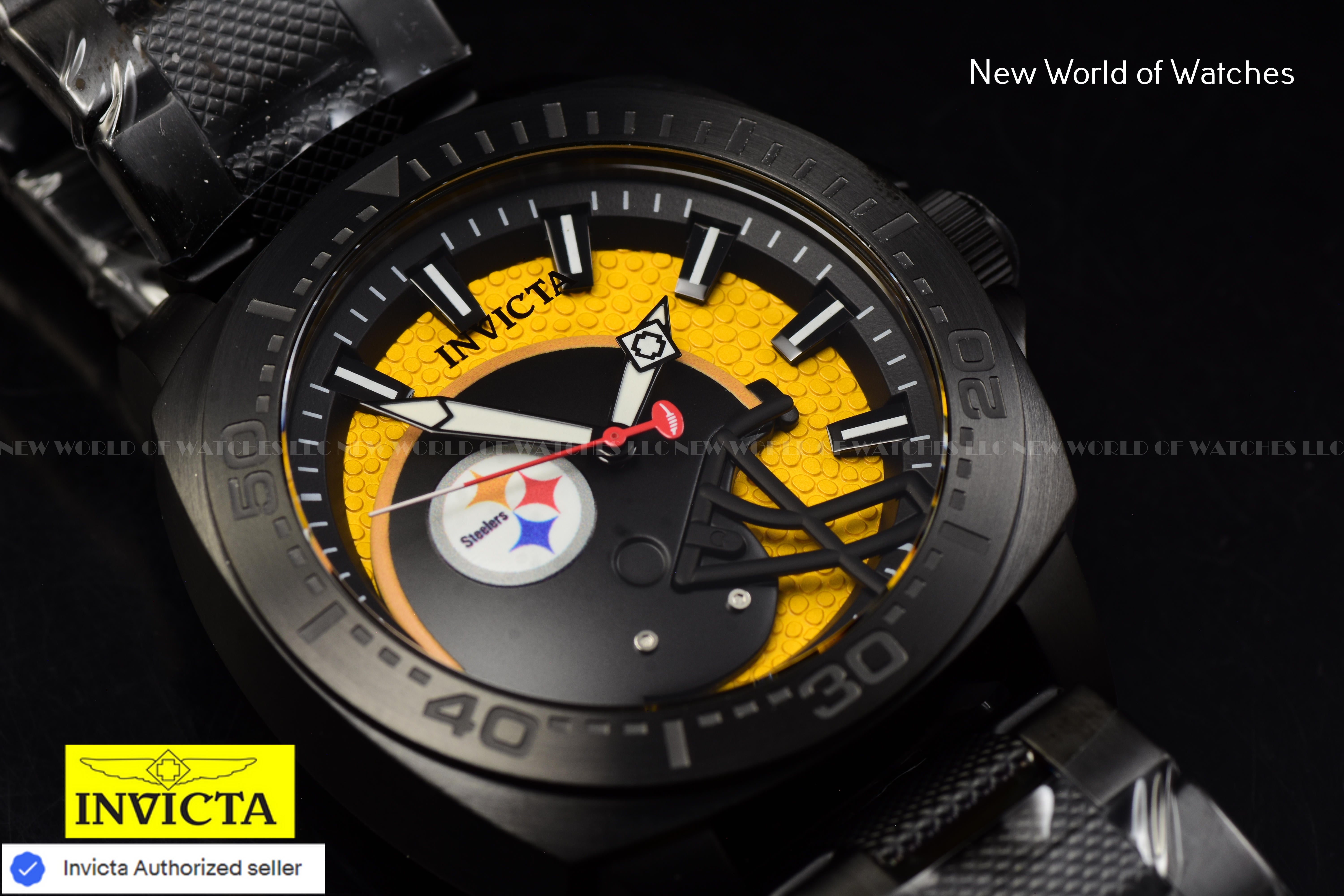 Invicta Men's NFL Pittsburgh Steelers YELLOW/ BLACK Dial 46mm Quartz Watch