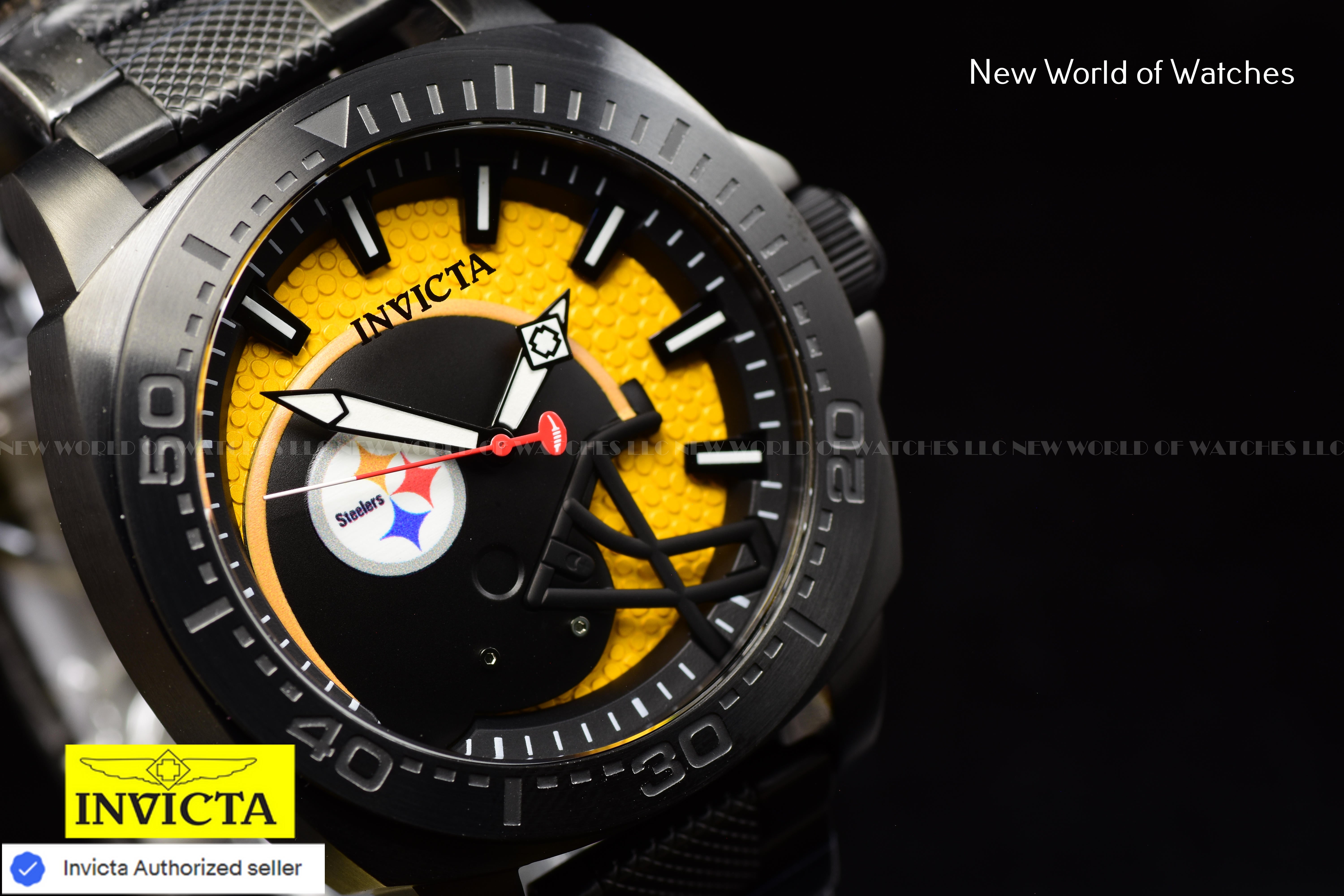 Invicta Men's NFL Pittsburgh Steelers YELLOW/ BLACK Dial 46mm Quartz Watch
