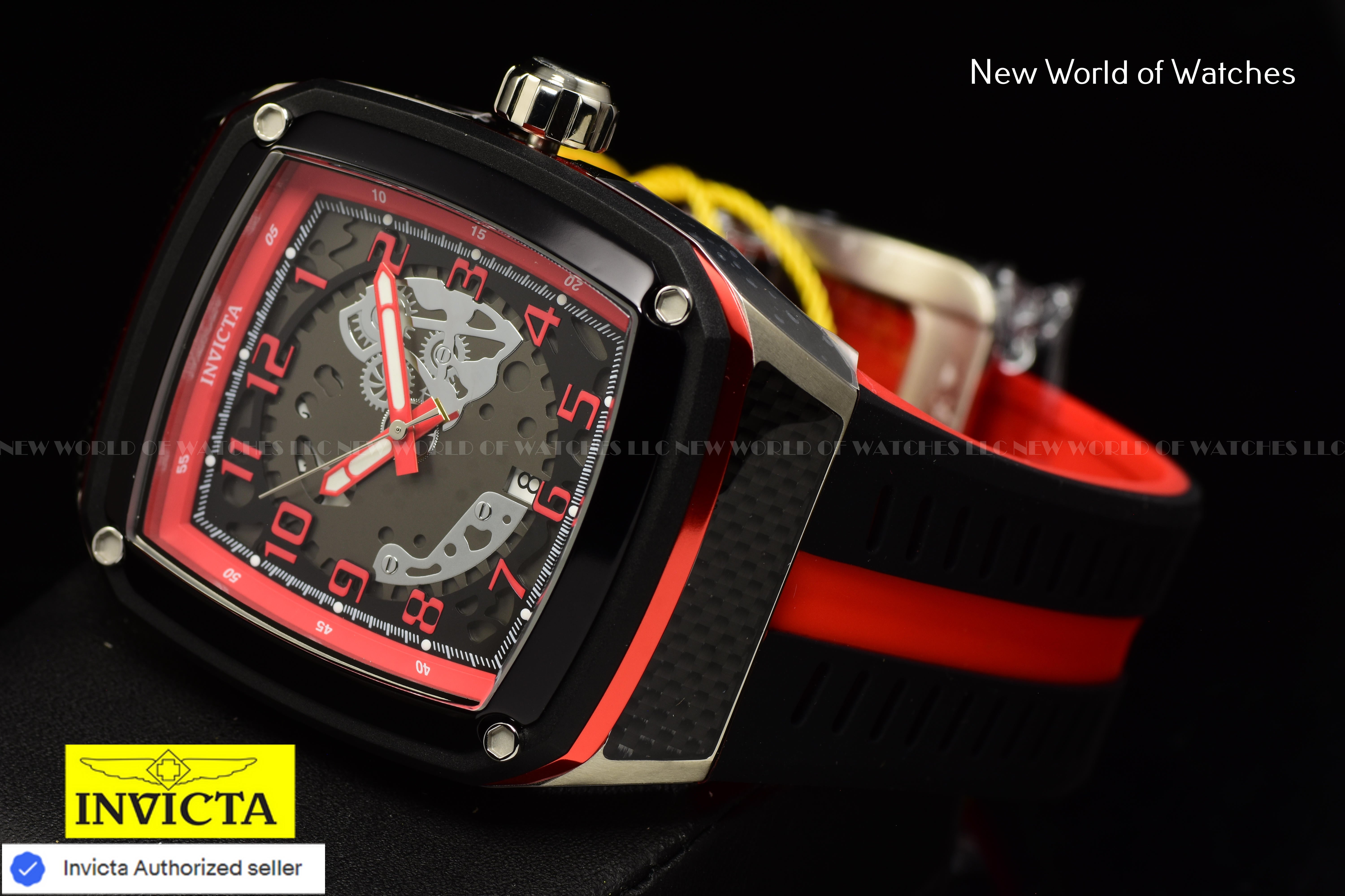 Invicta Men's Racing JM Limited Edition 46mm Gunmetal Dial Red/Black Quart Watch